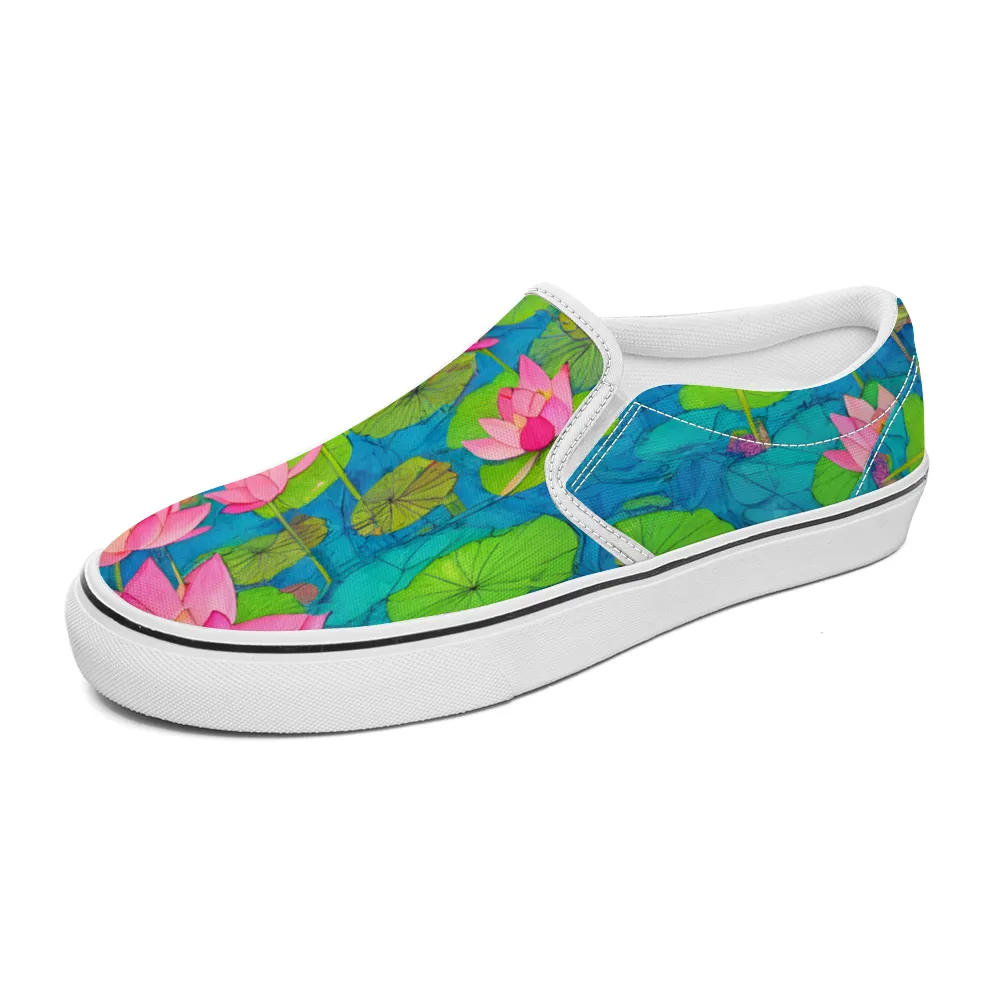 Lotus Flowers Collection - Unisex Slip-On Canvas Sneakers