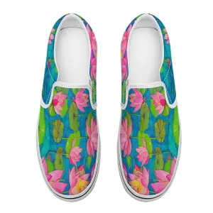 Lotus Flowers Collection - Unisex Slip-On Canvas Sneakers