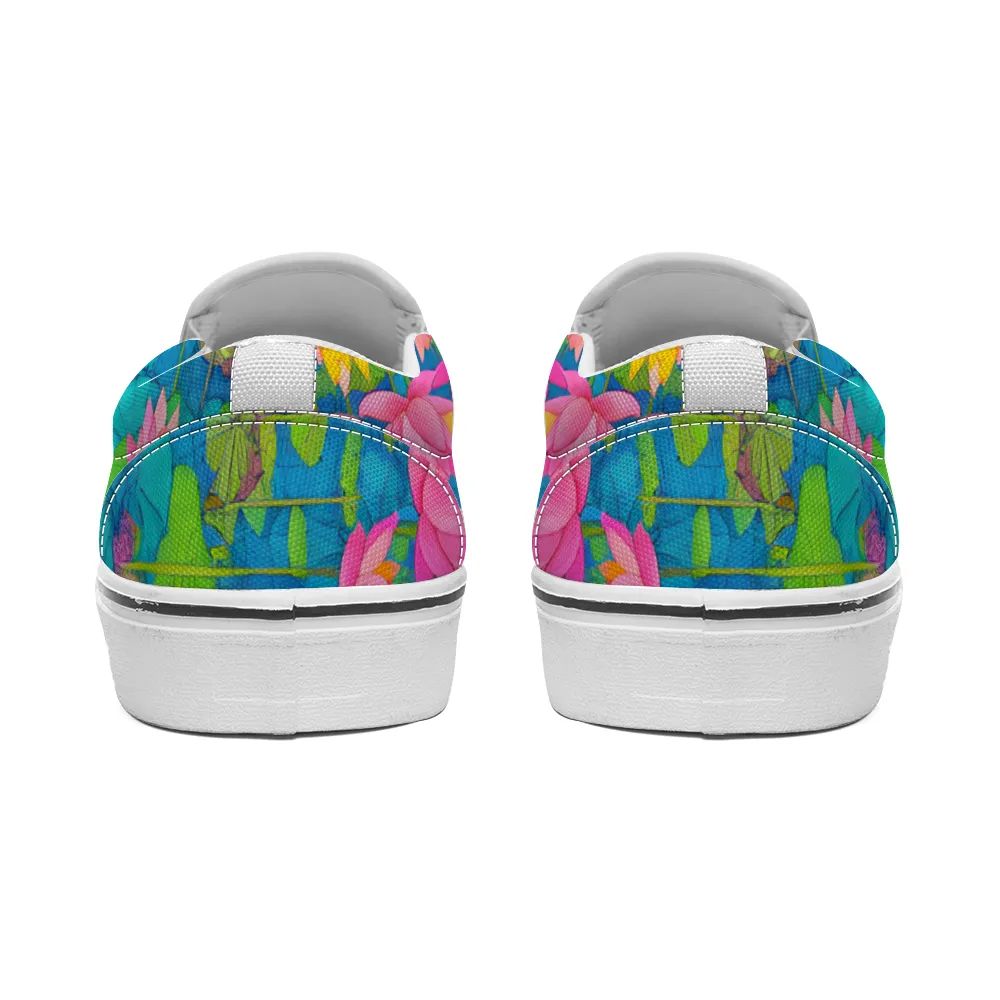 Lotus Flowers Collection - Unisex Slip-On Canvas Sneakers