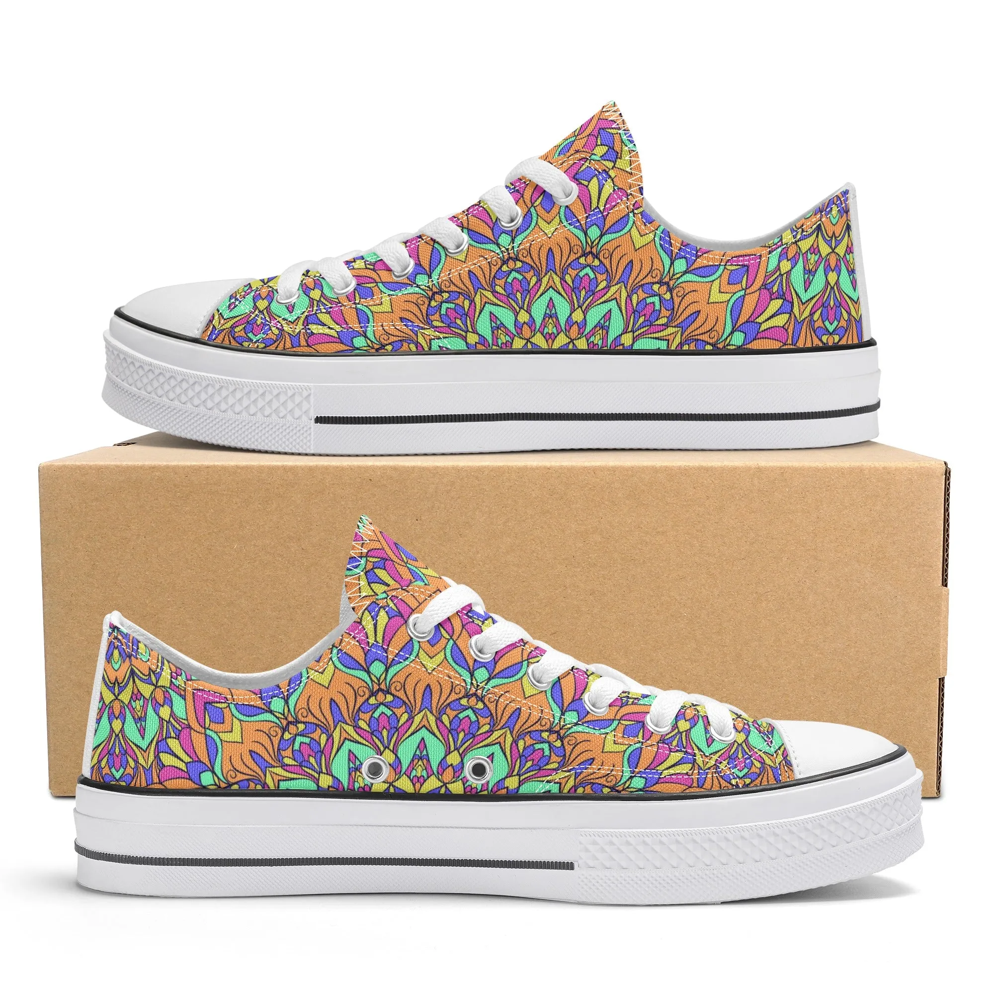 Mandala Pattern - Mens Classic Low Top Canvas Shoes for Footwear Lovers