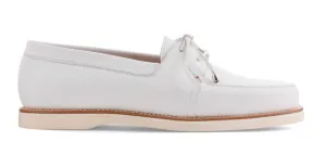 Marine White BOAT SHOE IN CALF LEATHER STITCHES SOLE