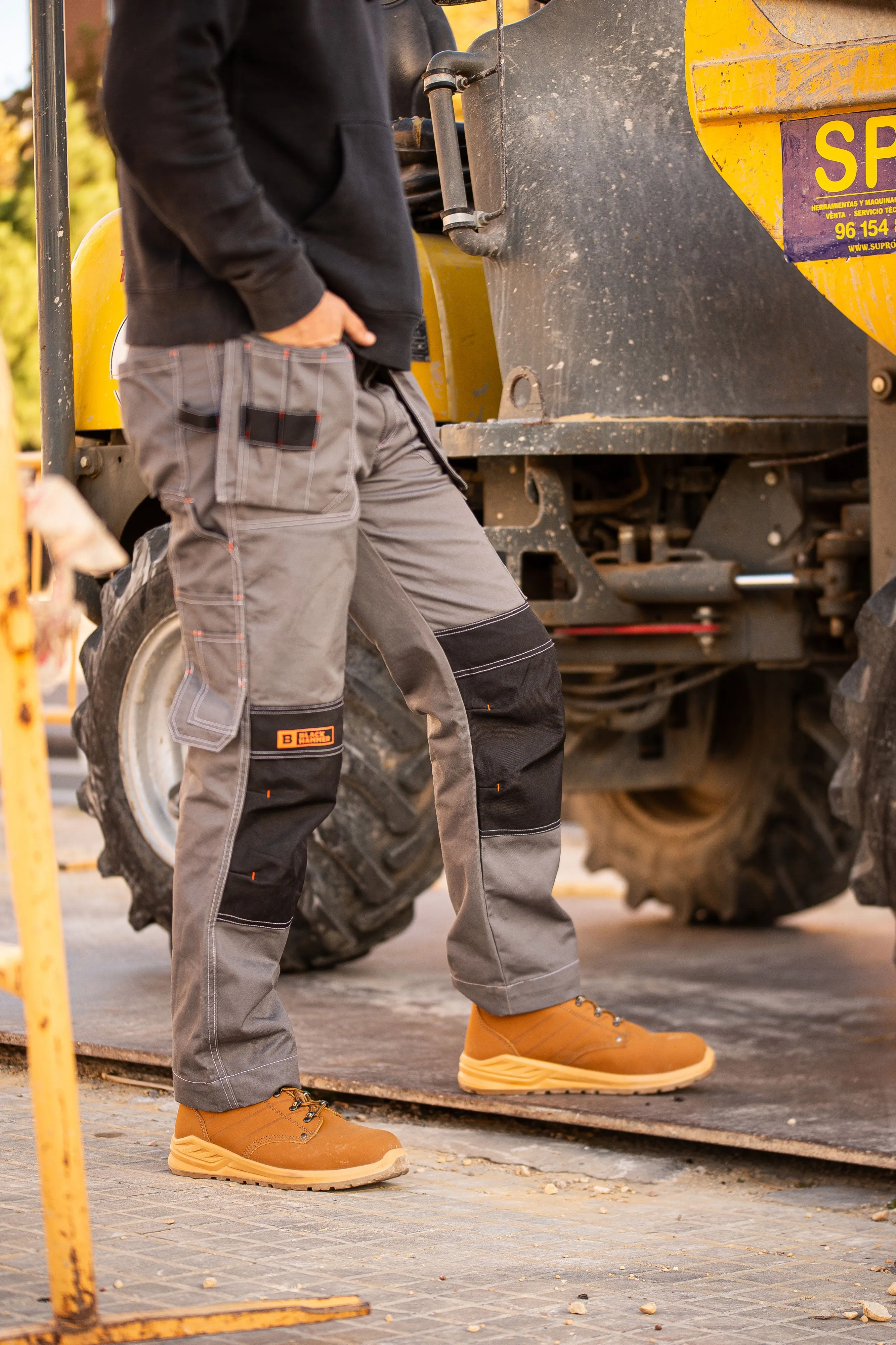 Mens Tan Safety Boots with Steel Toe Cap - Black Hammer 'George'