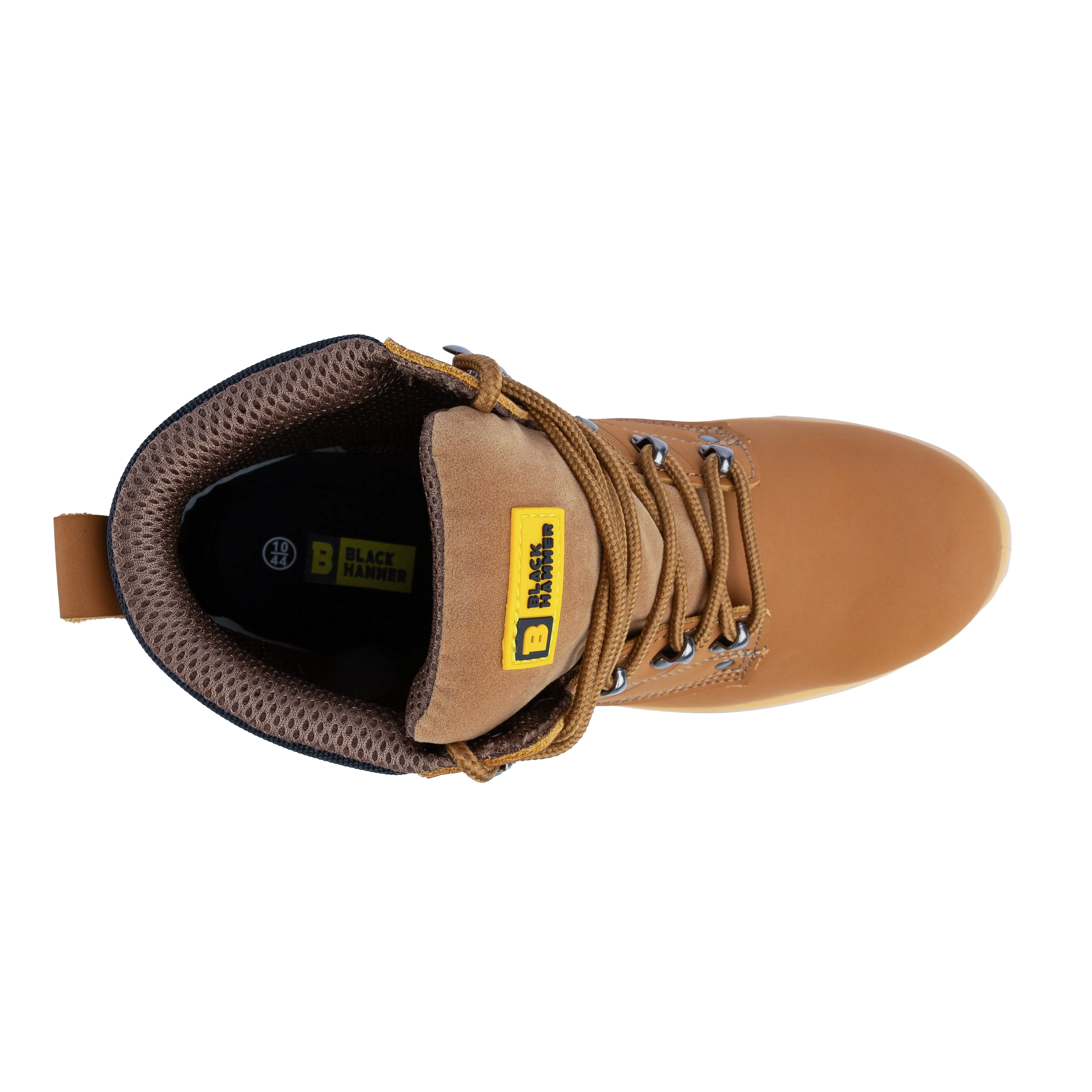 Mens Tan Safety Boots with Steel Toe Cap - Black Hammer 'George'