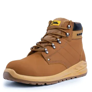 Mens Tan Safety Boots with Steel Toe Cap - Black Hammer 'George'