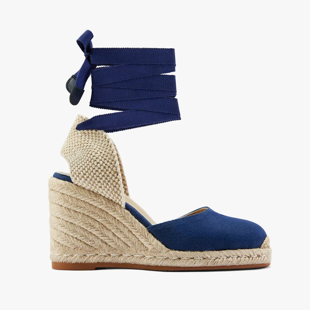 *Monaco 8 - Navy Wedge Espadrilles