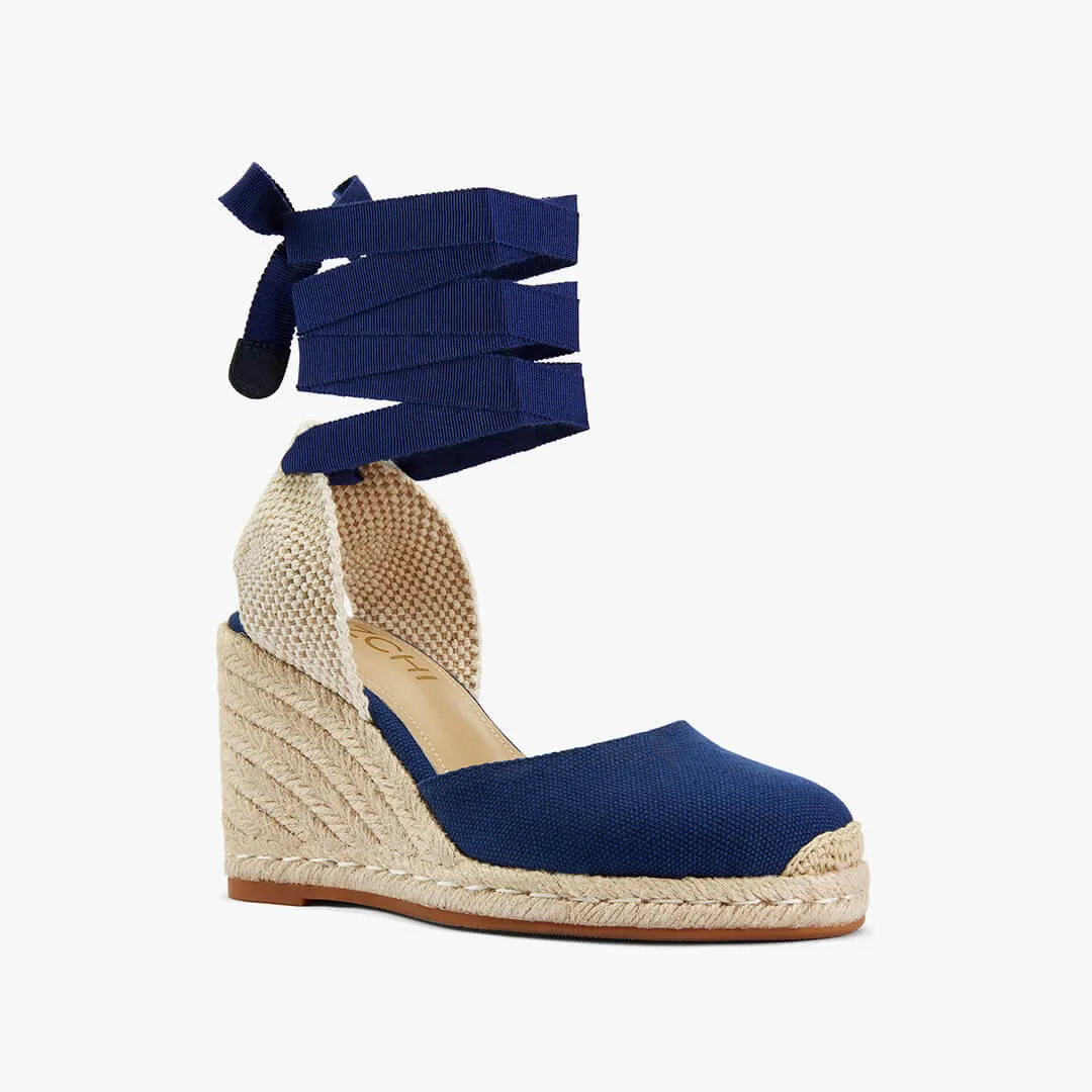 *Monaco 8 - Navy Wedge Espadrilles