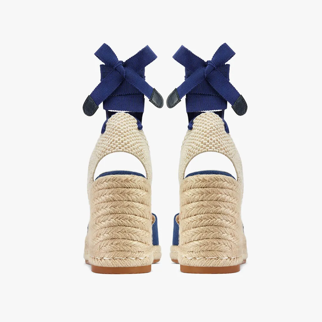 *Monaco 8 - Navy Wedge Espadrilles