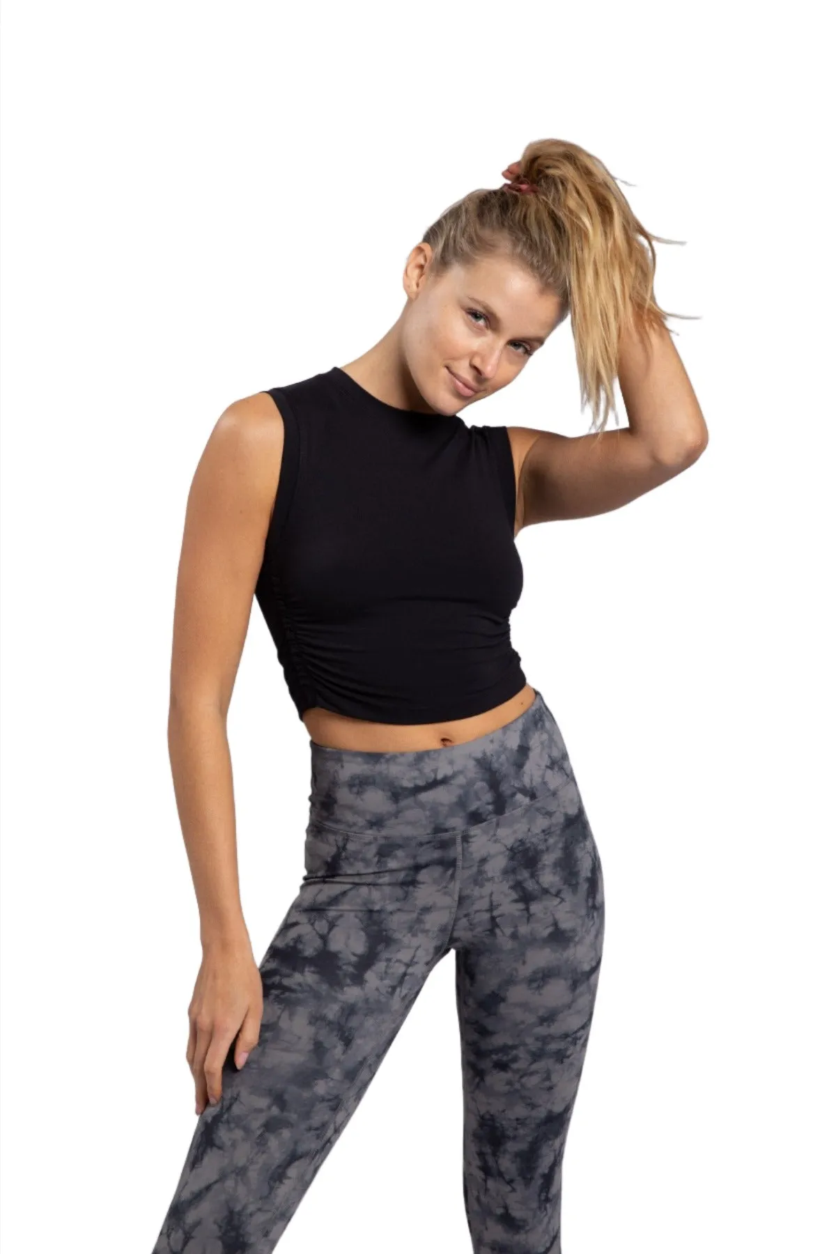 Mono B  Rouched Sides Crop Top AT-A1038