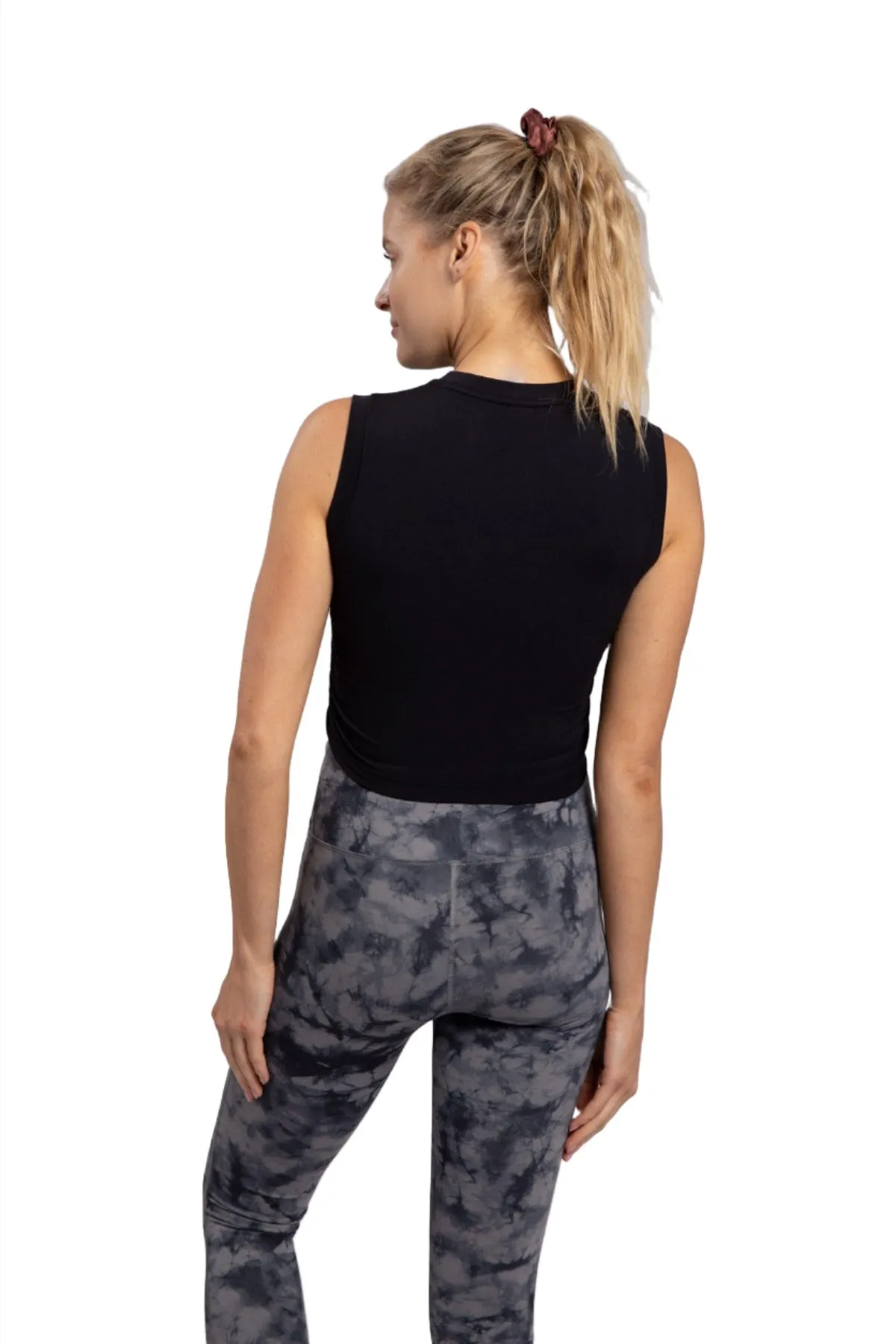 Mono B  Rouched Sides Crop Top AT-A1038