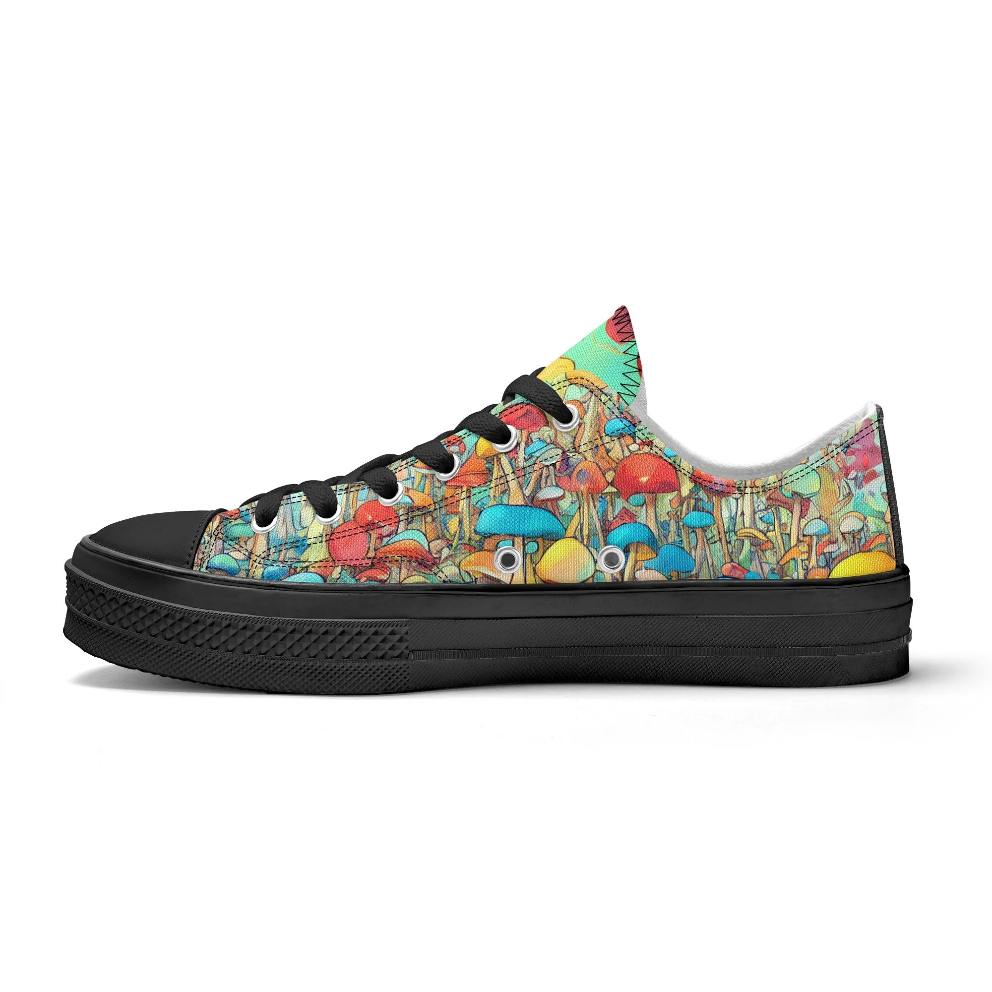 Mushroom Womens Low Top Shoes, Garden Classic Canvas Converse Sneakers.