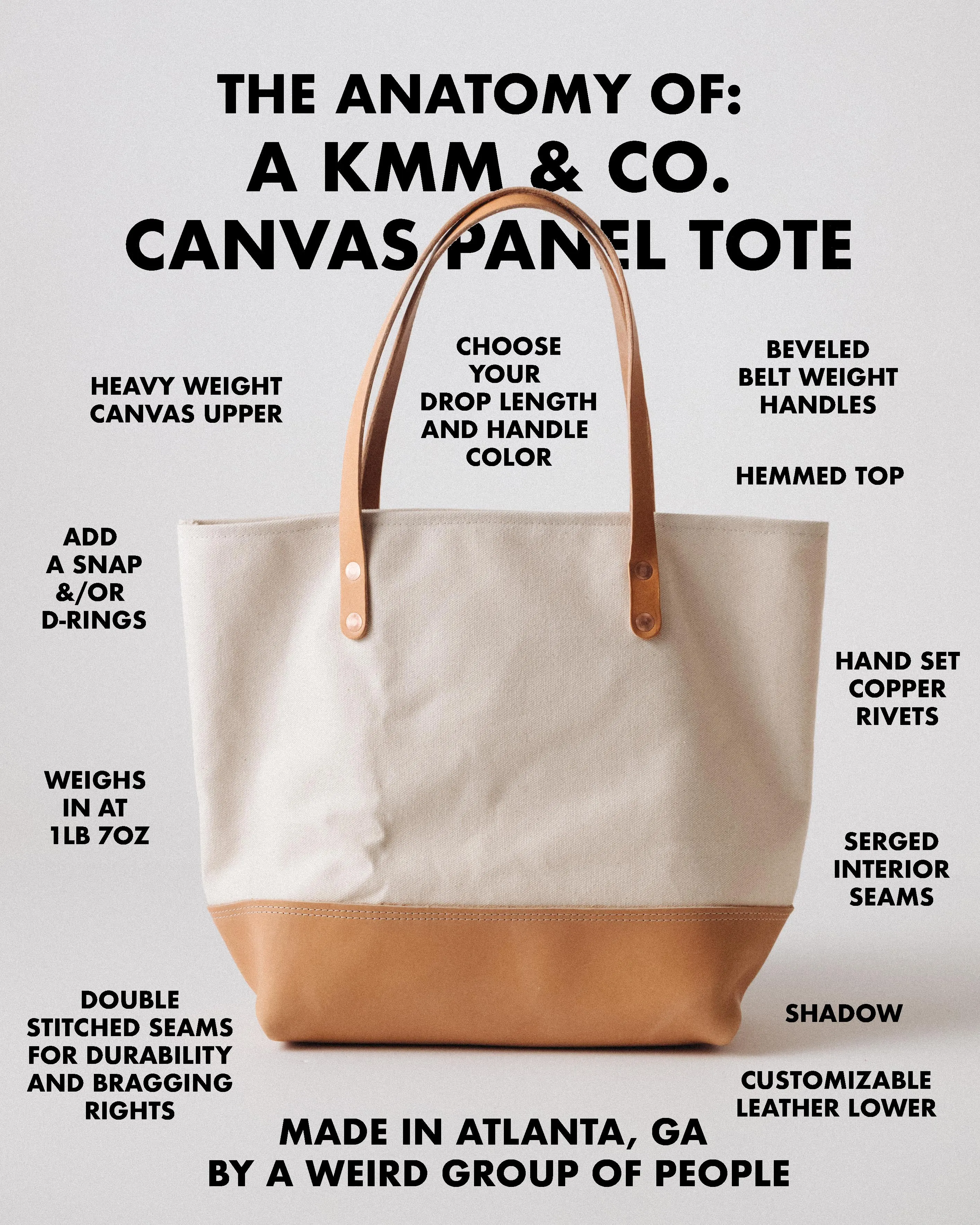 Natural Canvas Panel Tote