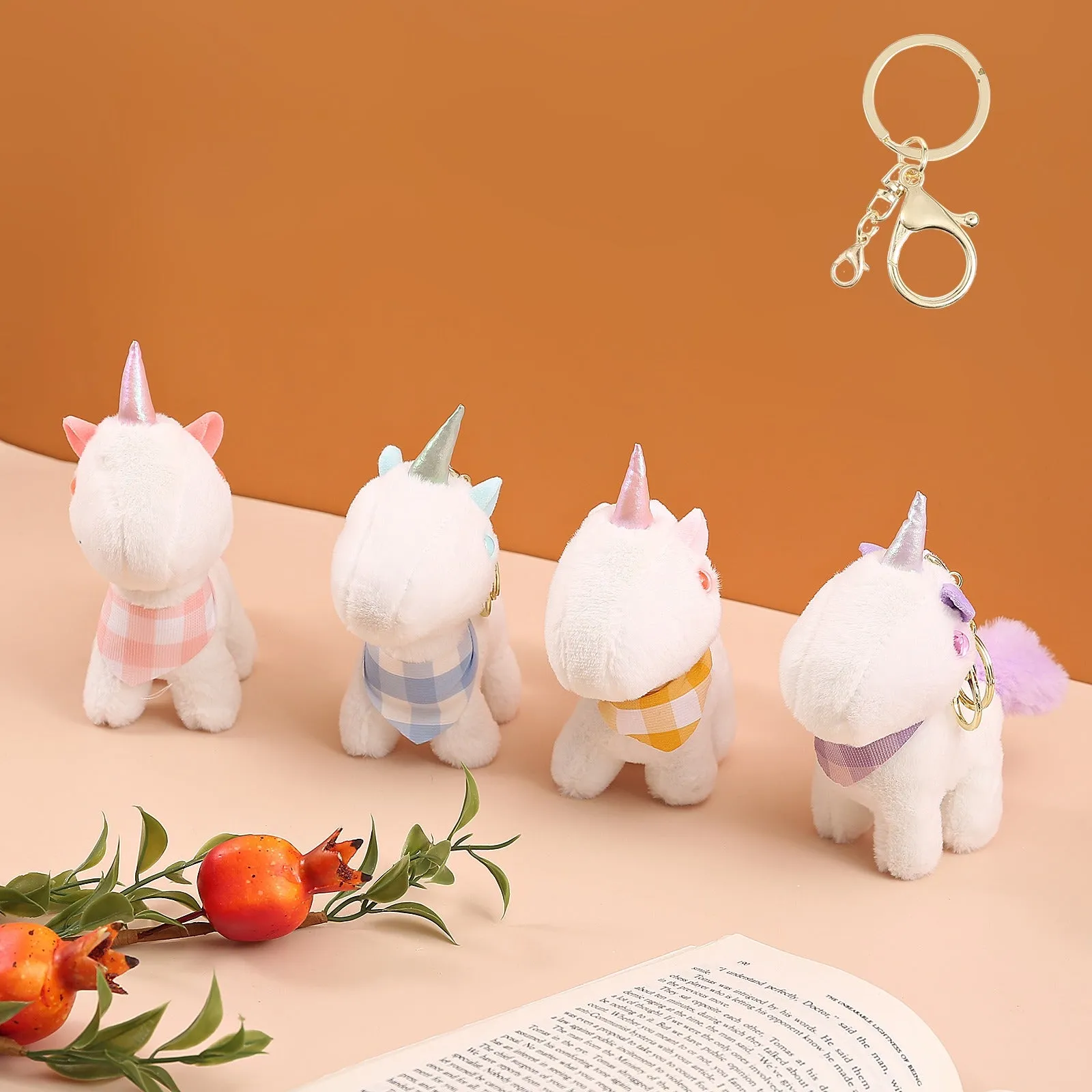 One Thorn Headed Unicorn Plush Keychain.