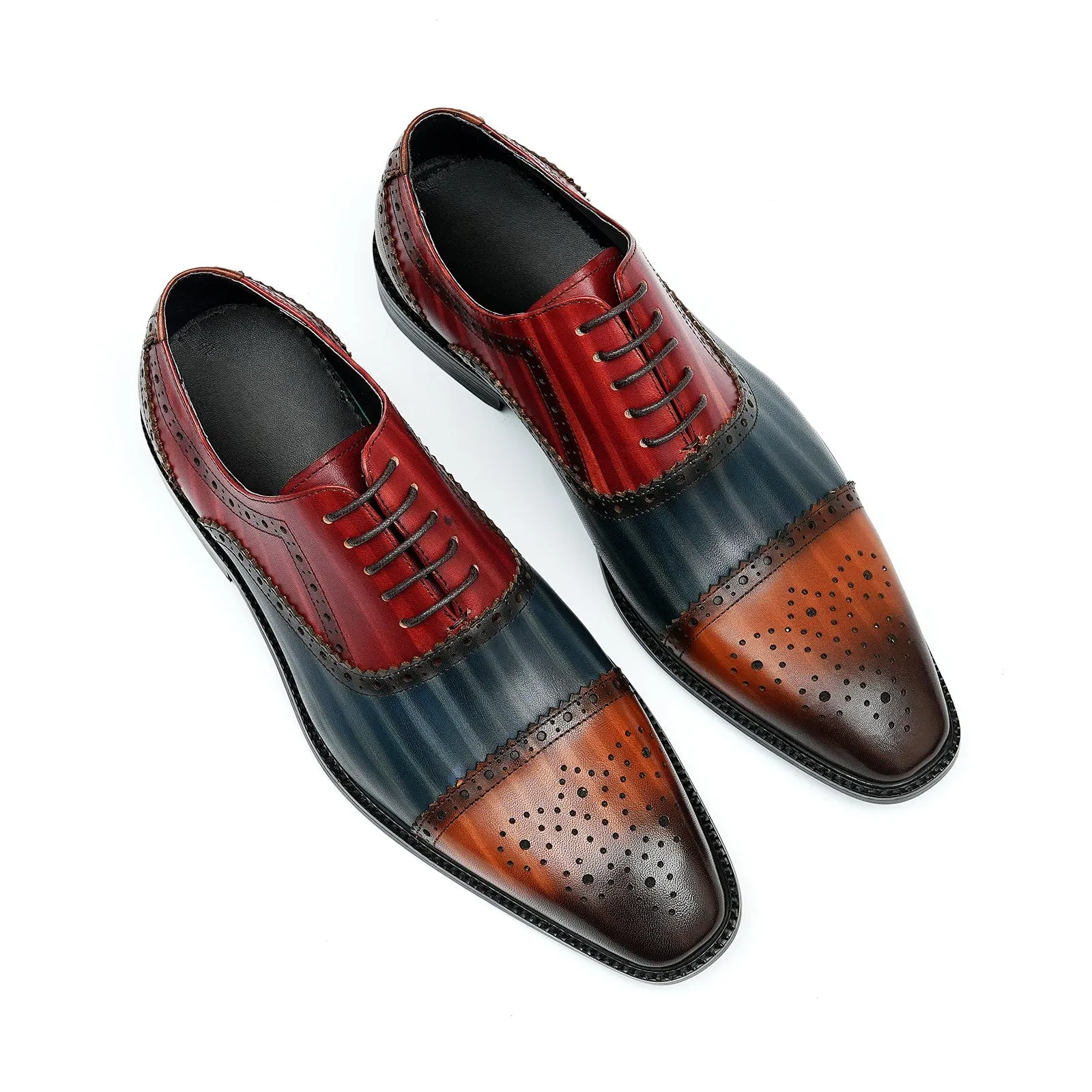 Oxford brogue leather shoes