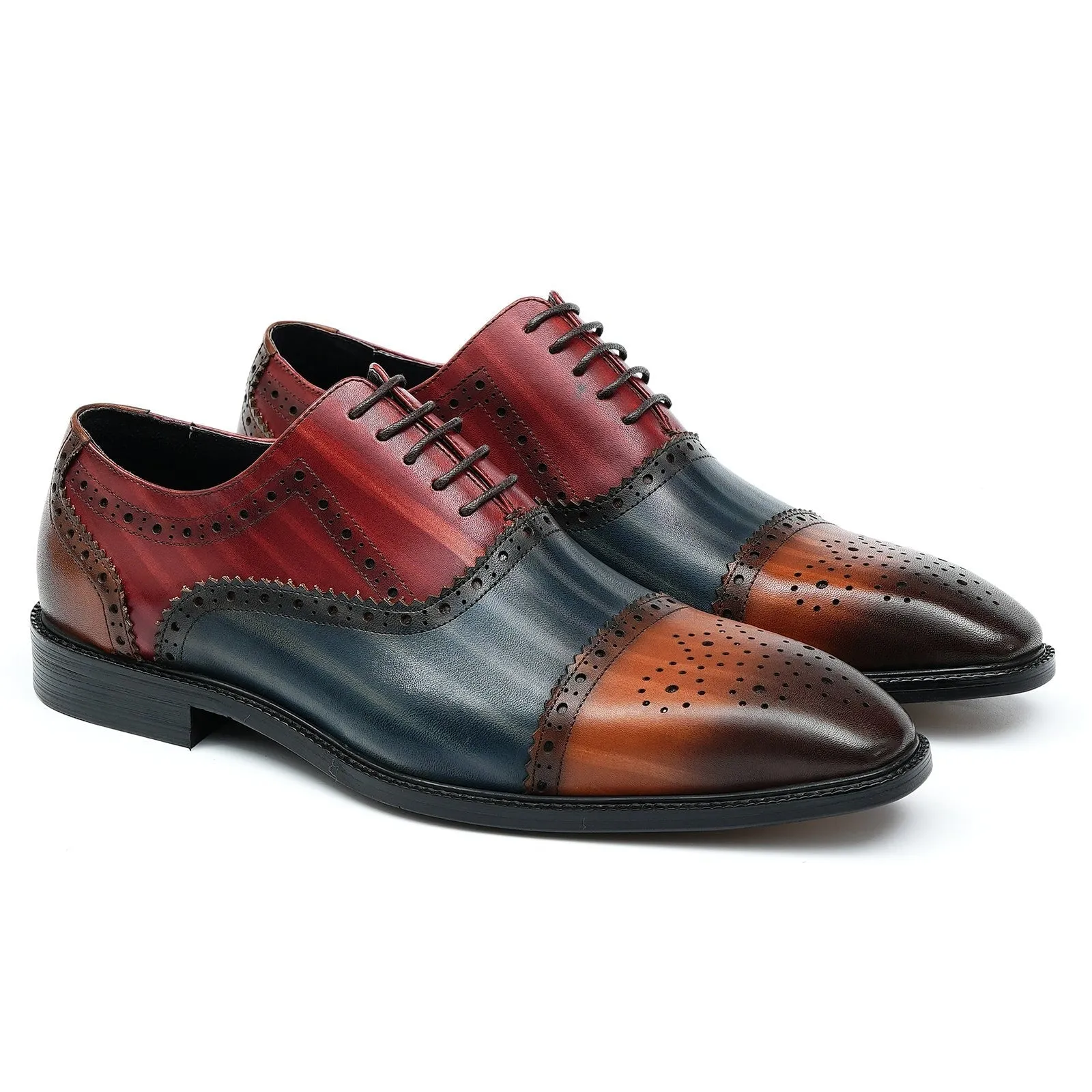 Oxford brogue leather shoes