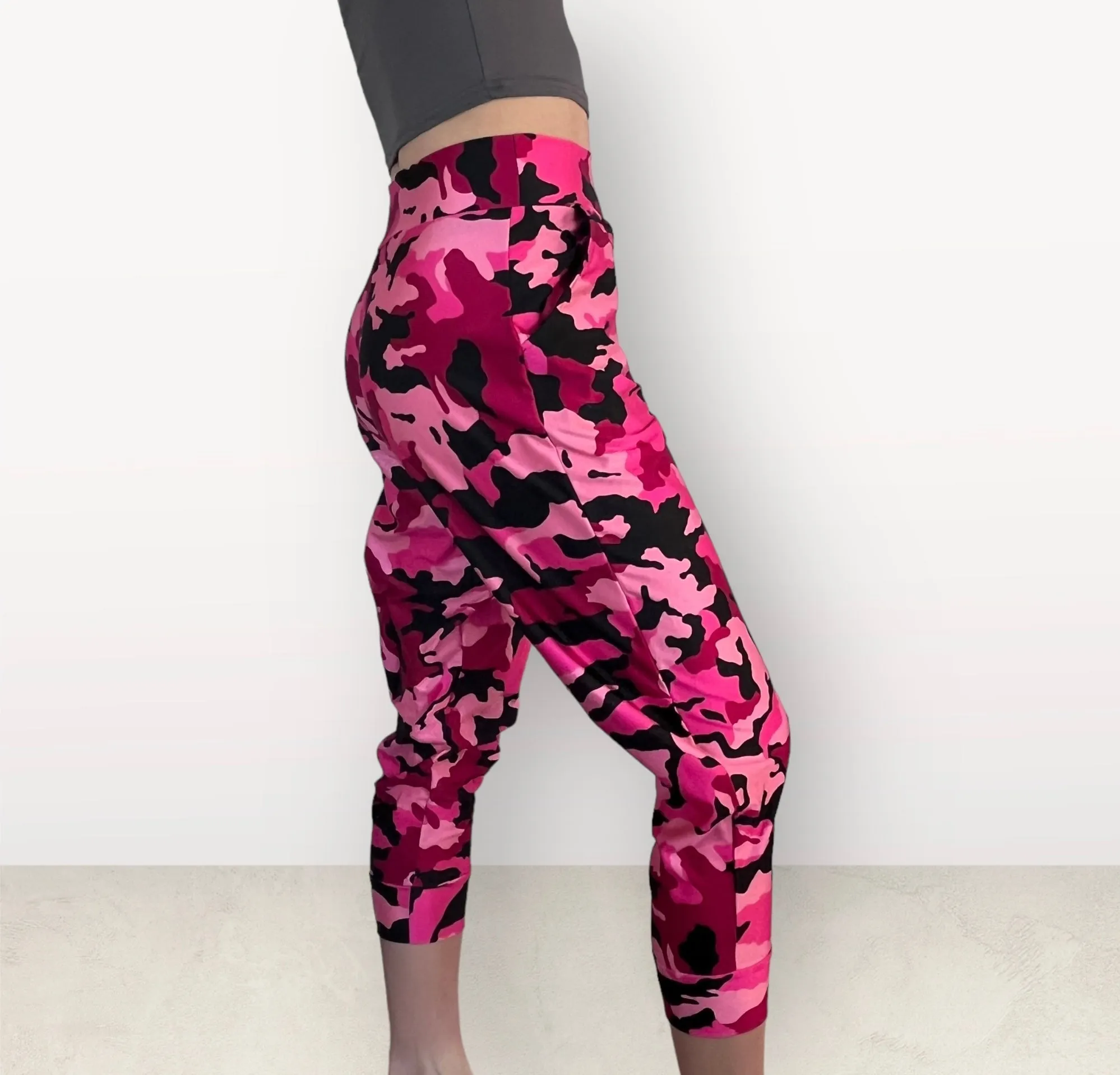 Pink Camo Joggers w/ Pockets - Jogger Pants - Rave Clothing, Festival Pants, Camouflage Pants