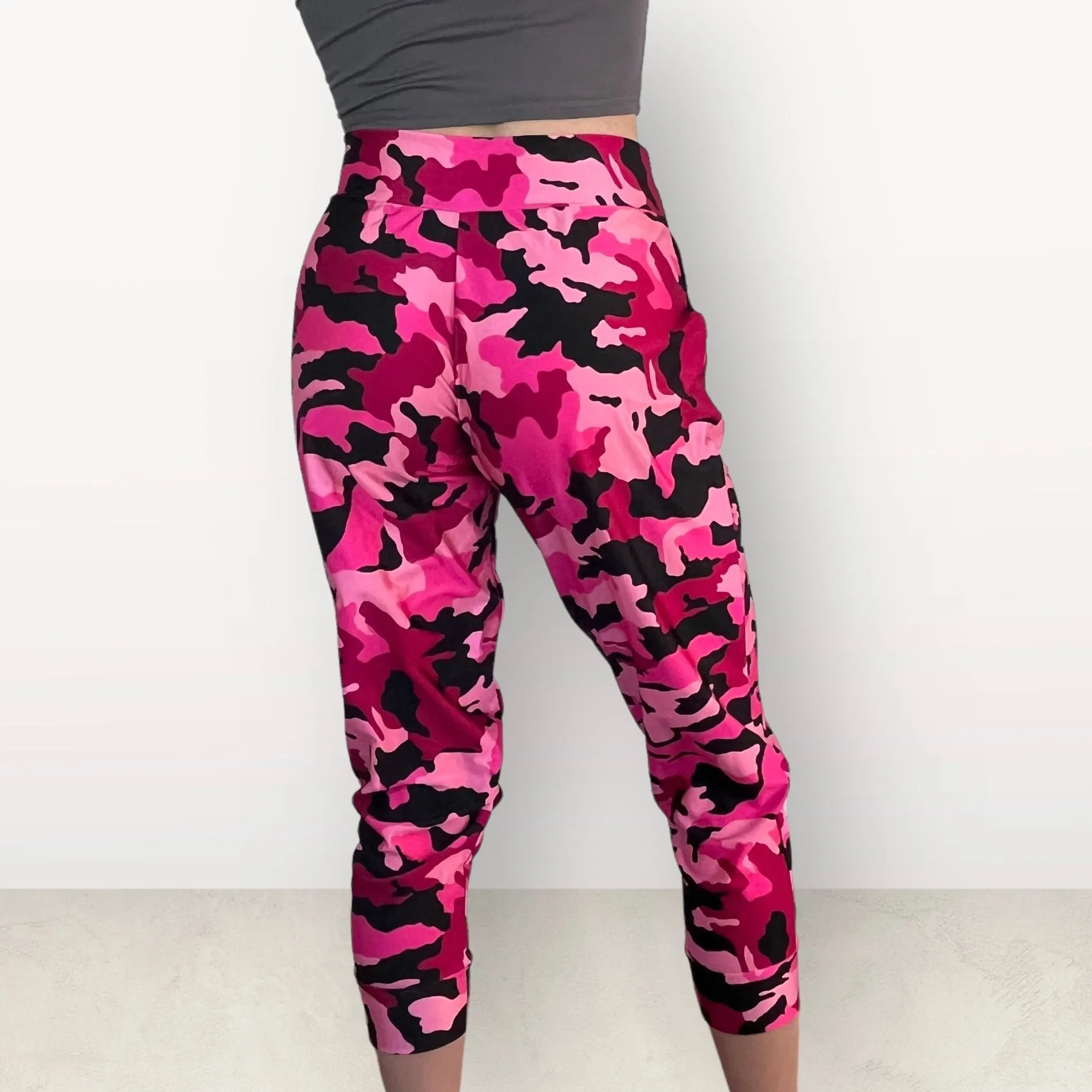 Pink Camo Joggers w/ Pockets - Jogger Pants - Rave Clothing, Festival Pants, Camouflage Pants