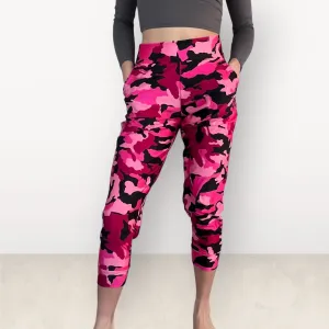 Pink Camo Joggers w/ Pockets - Jogger Pants - Rave Clothing, Festival Pants, Camouflage Pants