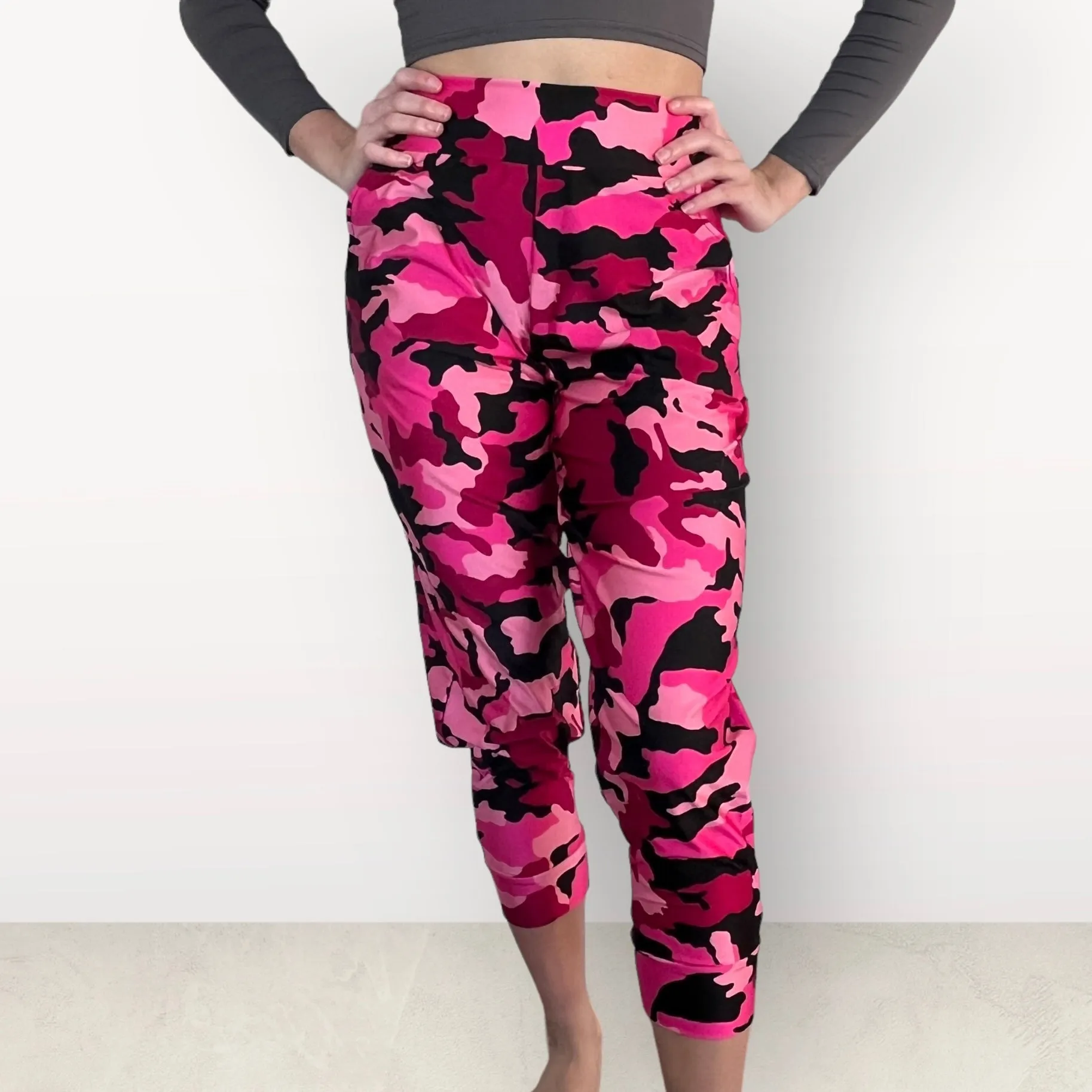 Pink Camo Joggers w/ Pockets - Jogger Pants - Rave Clothing, Festival Pants, Camouflage Pants