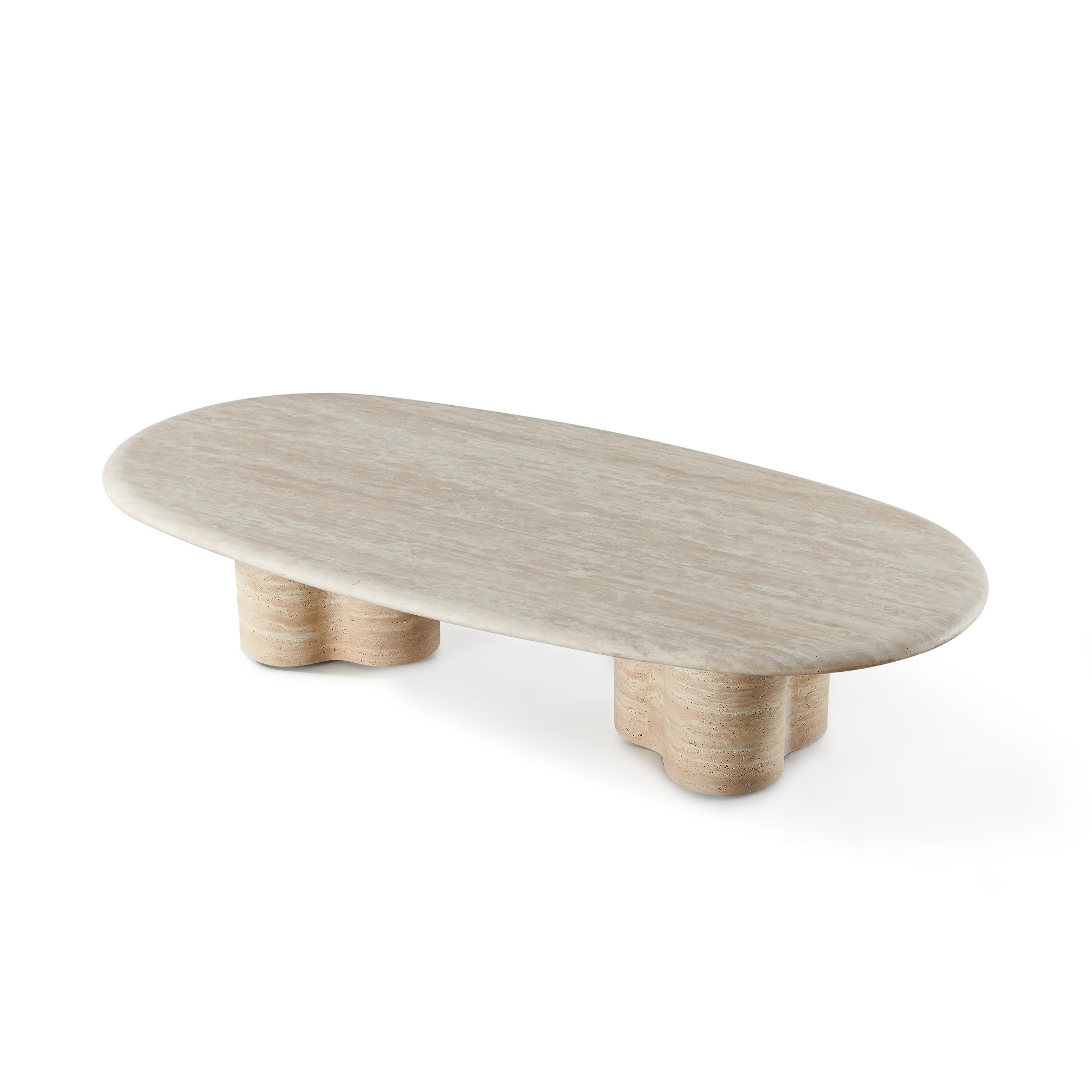 Porto Travertine Pill Coffee Table