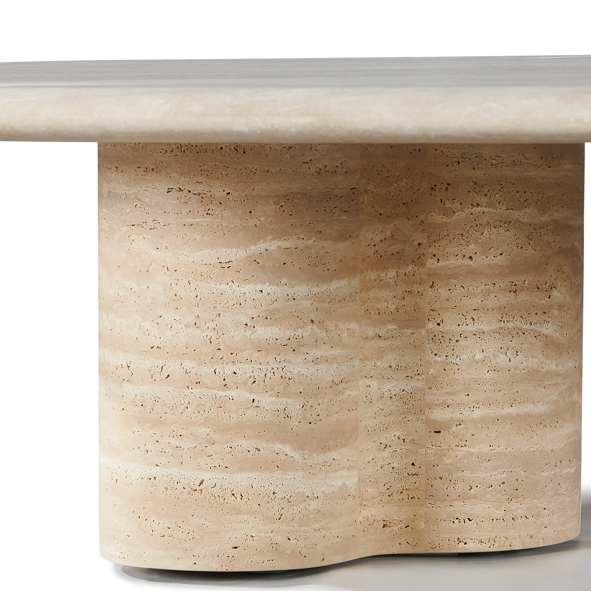 Porto Travertine Pill Coffee Table