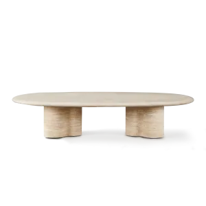 Porto Travertine Pill Coffee Table