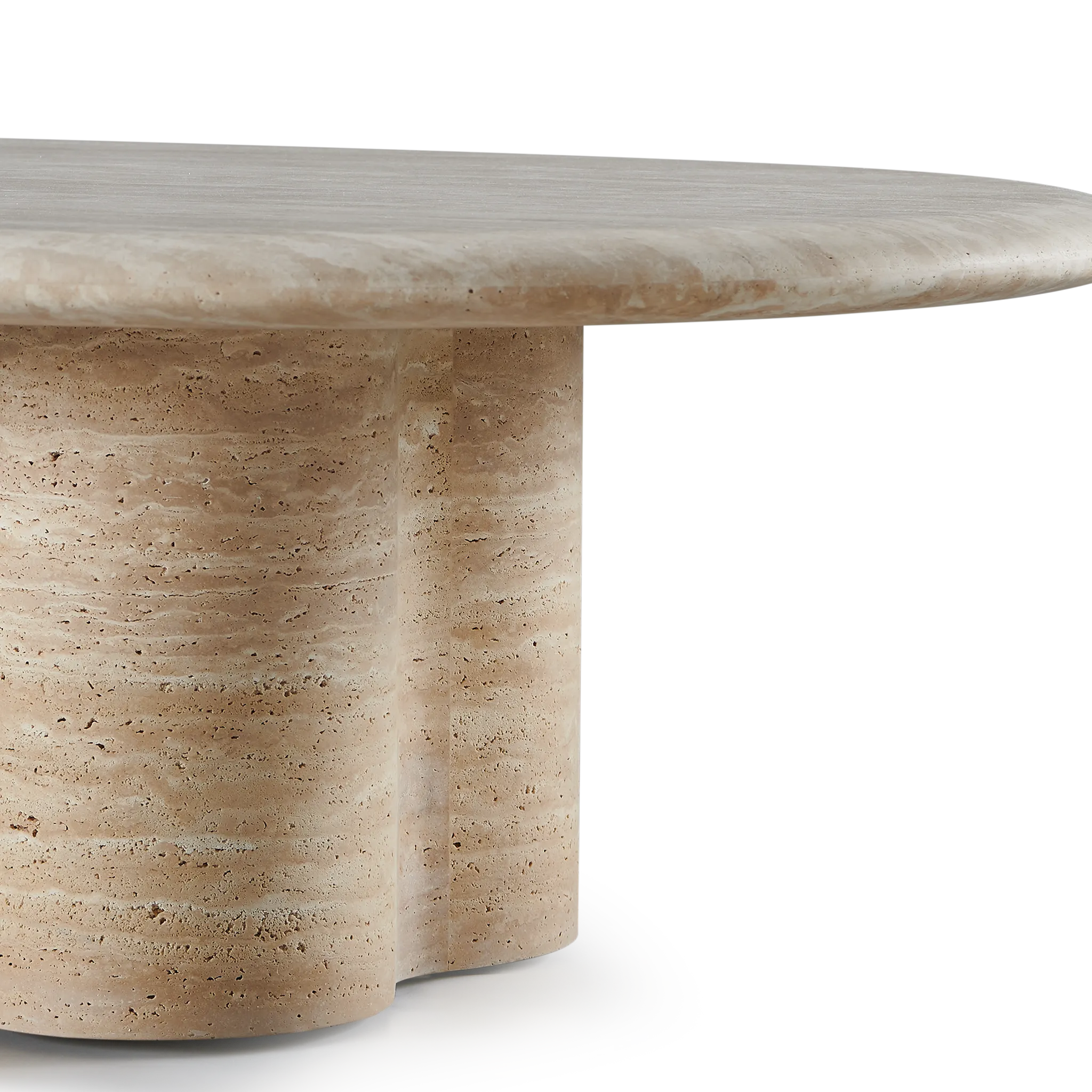 Porto Travertine Pill Coffee Table