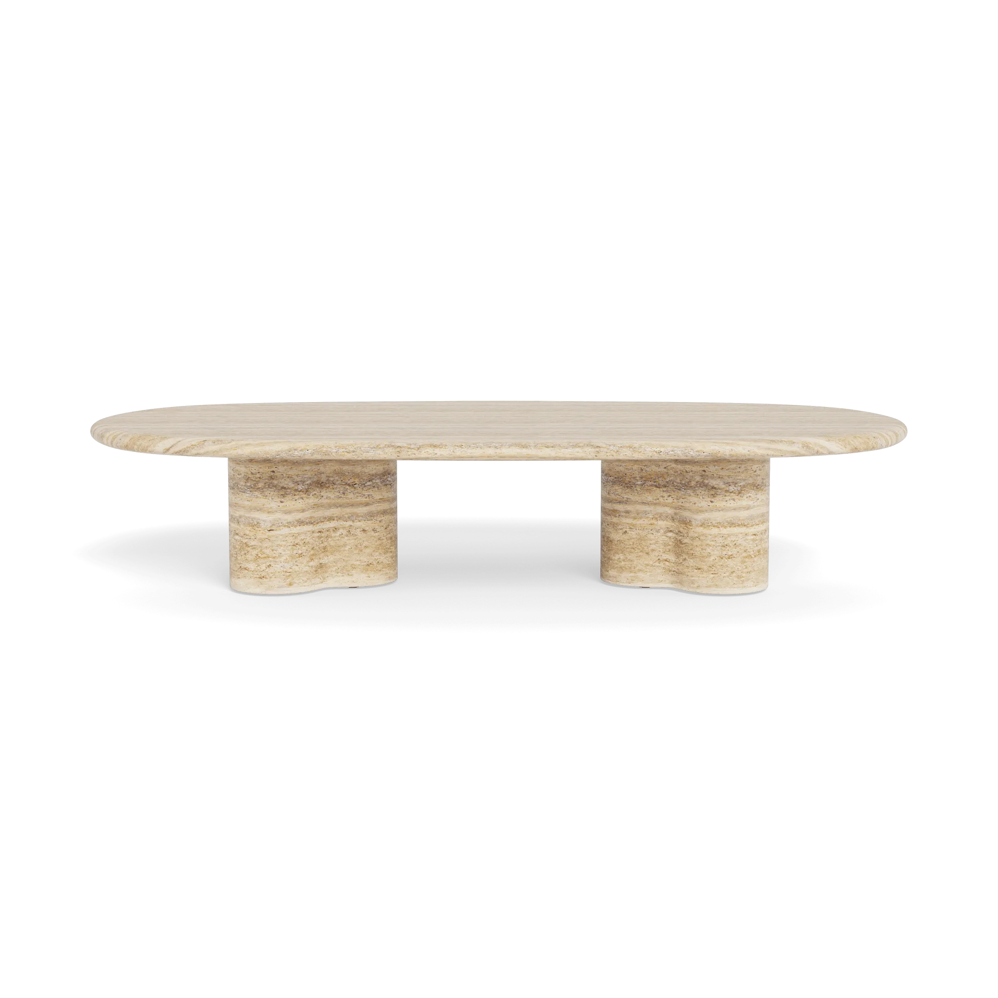 Porto Travertine Pill Coffee Table