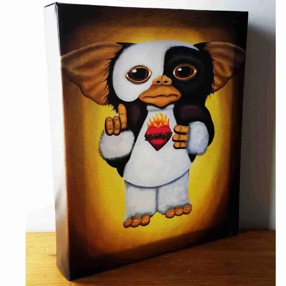 "A Mogwai in the Streets and a Gremlin in the Sheets" Gallery Wrapped Canvas Print 8x10 by JesseJFR