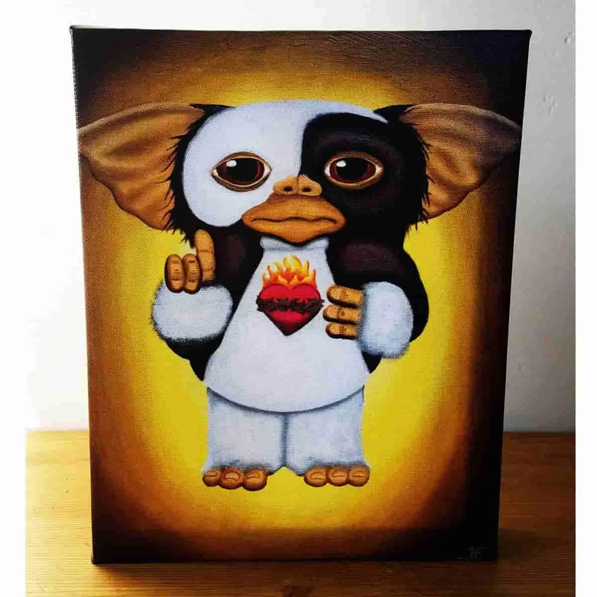 "A Mogwai in the Streets and a Gremlin in the Sheets" Gallery Wrapped Canvas Print 8x10 by JesseJFR