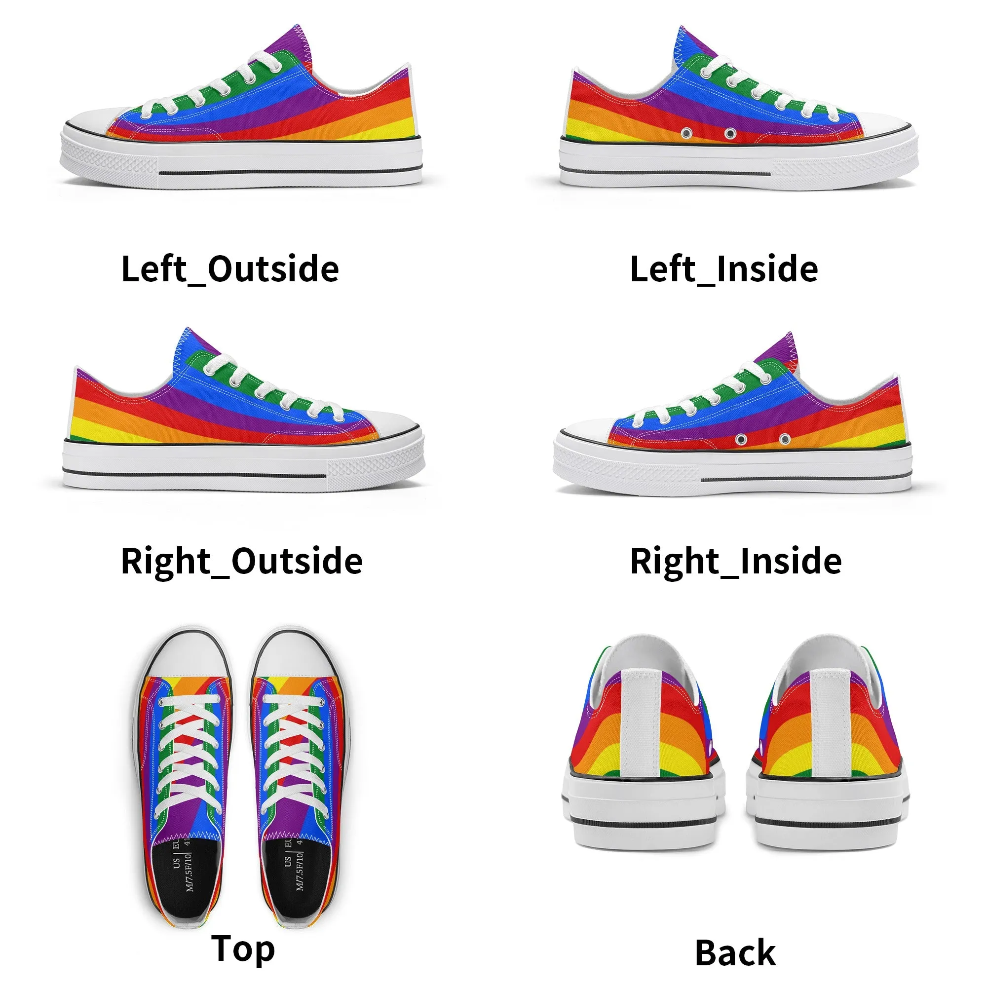 Rainbow Pride Collection - Womens Classic Low Top Canvas Shoes for the LGBTQIA  community