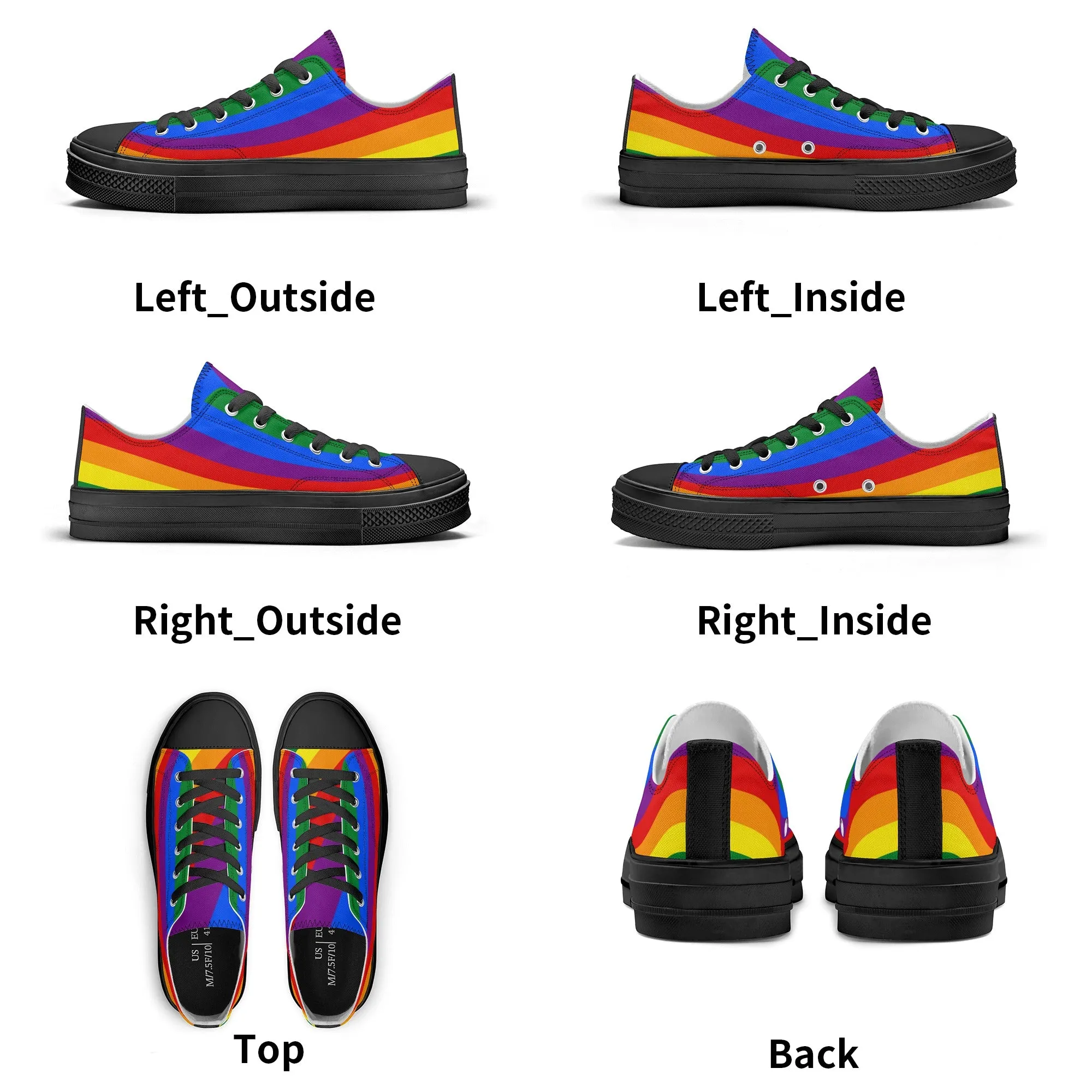 Rainbow Pride Collection - Womens Classic Low Top Canvas Shoes for the LGBTQIA  community