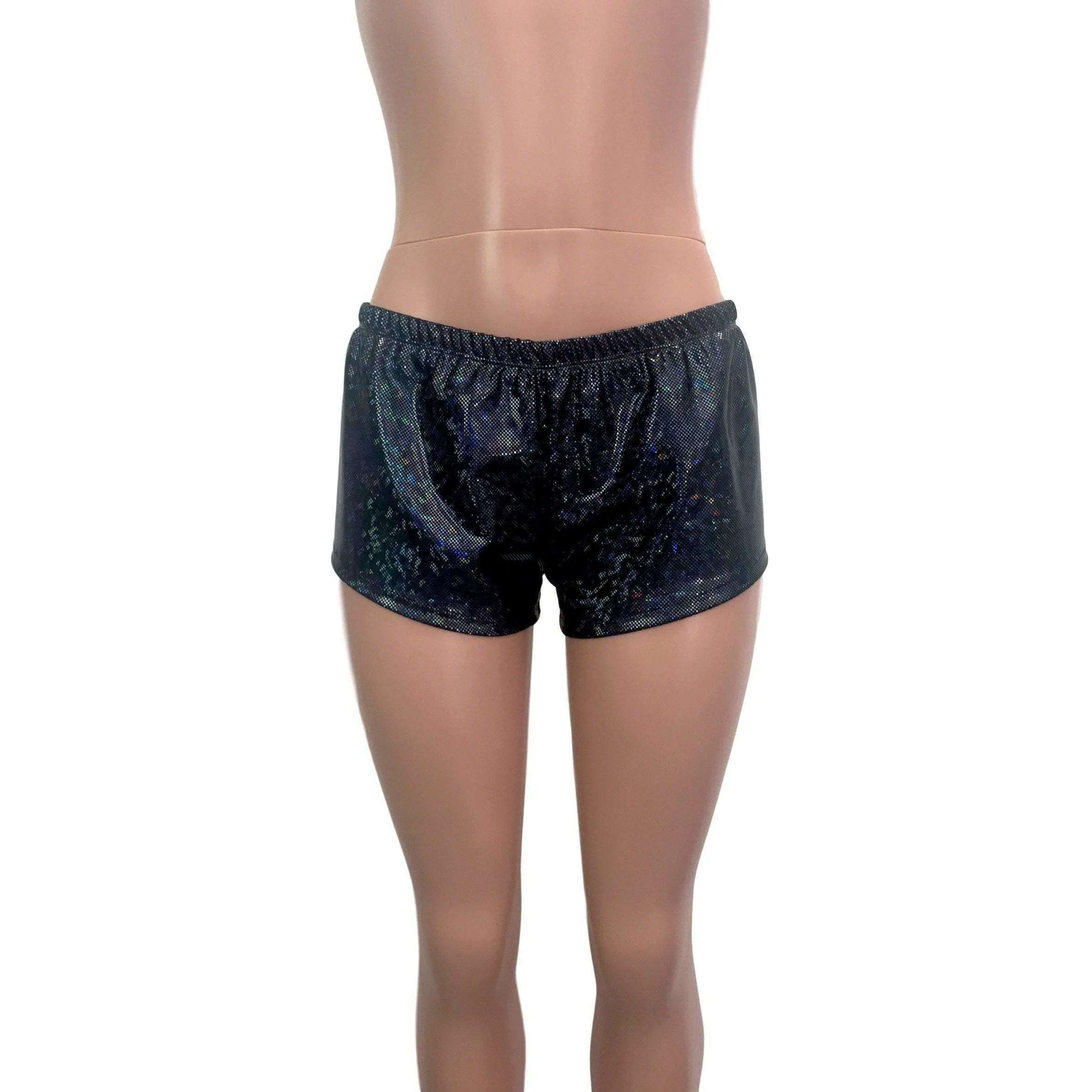 Rave Shorts - Black Shattered Glass Holographic