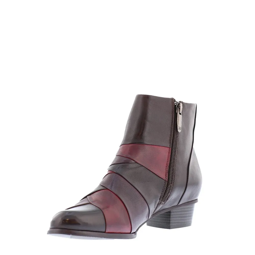 Regarde Le Ciel Women's Stefany-172 Zip Up Ankle Boot Brown / Vino / Sangria