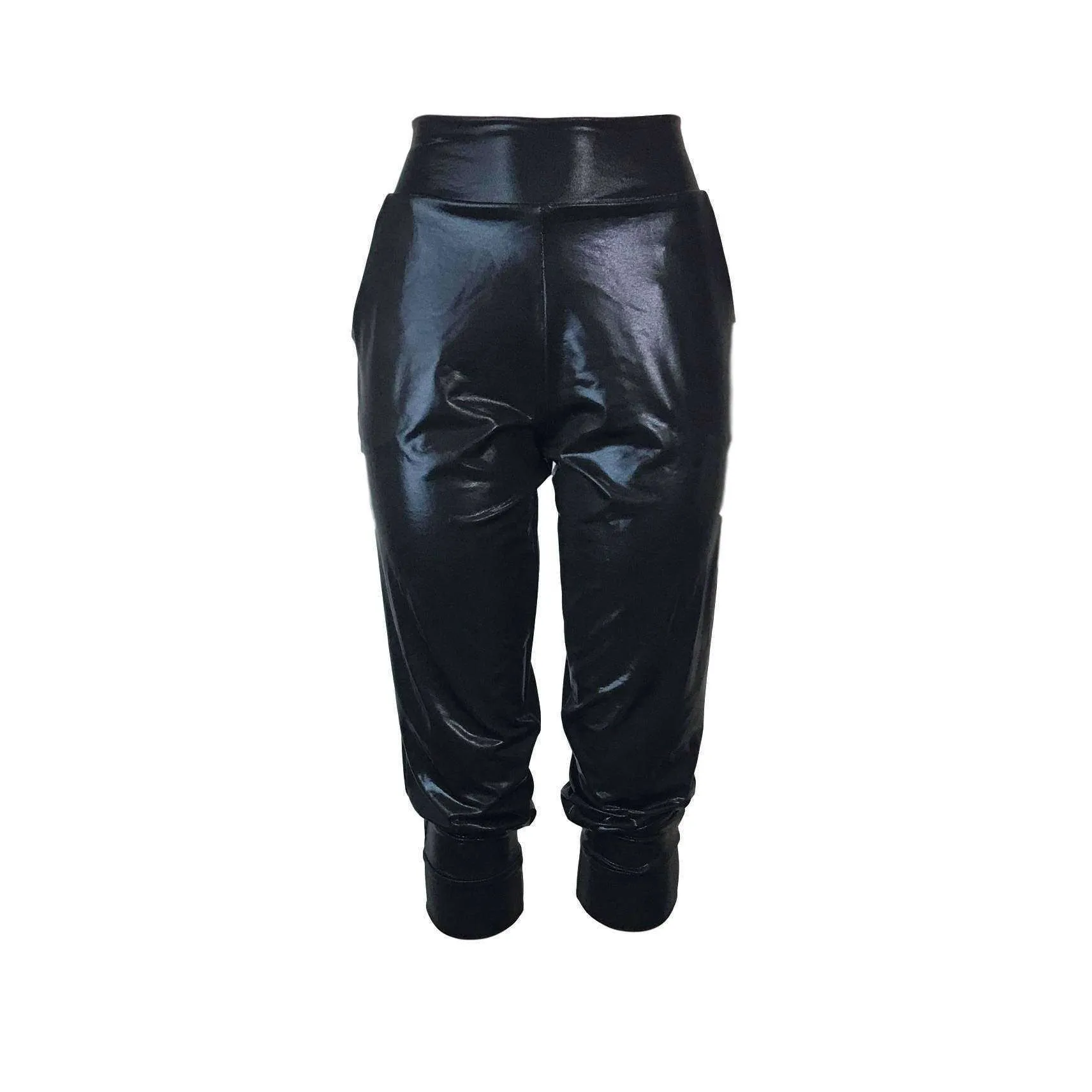 SALE - Size LARGE ONLY Black Mystique Metallic Joggers w/ Pockets Women's