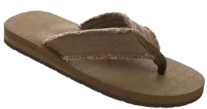 Sandals Men's Flip Flop Frayed Sandal, Brown, Green