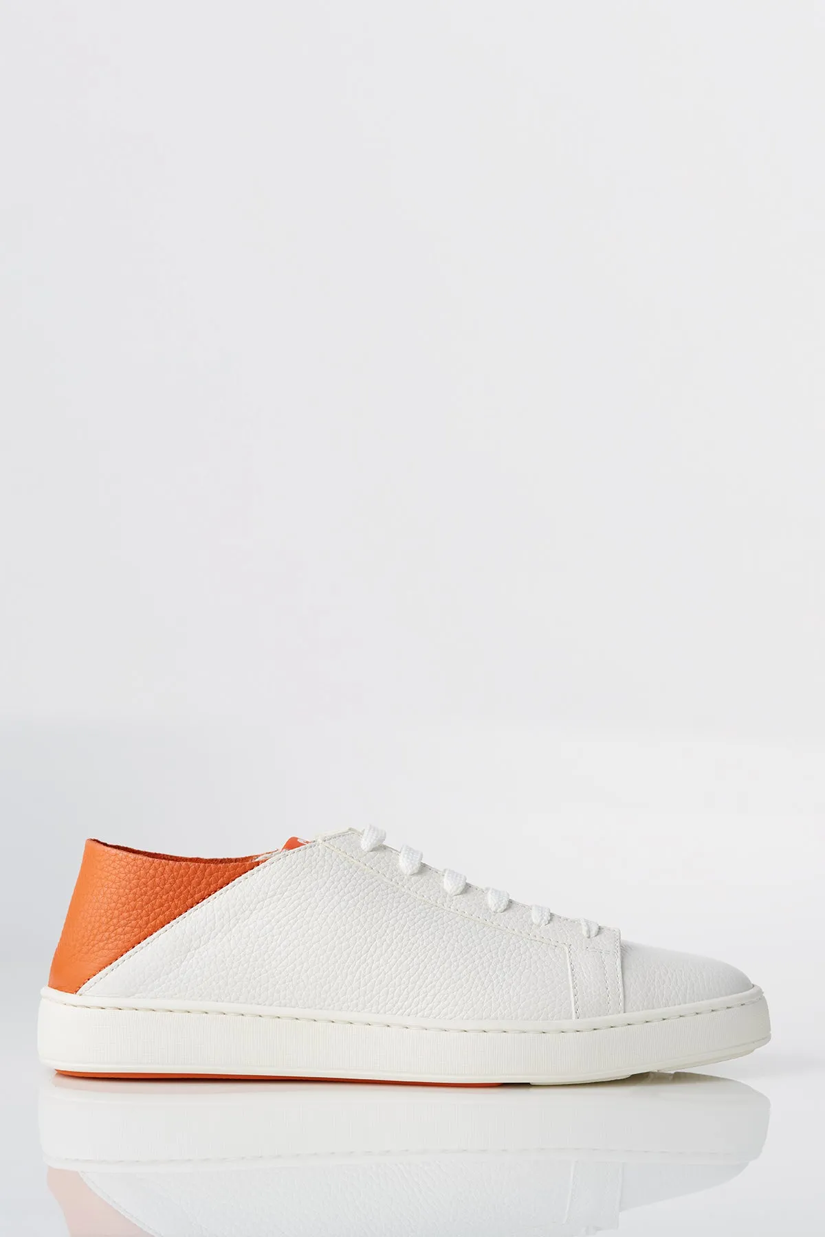 Santoni 999 Limited Edition Sneaker in White with Orange