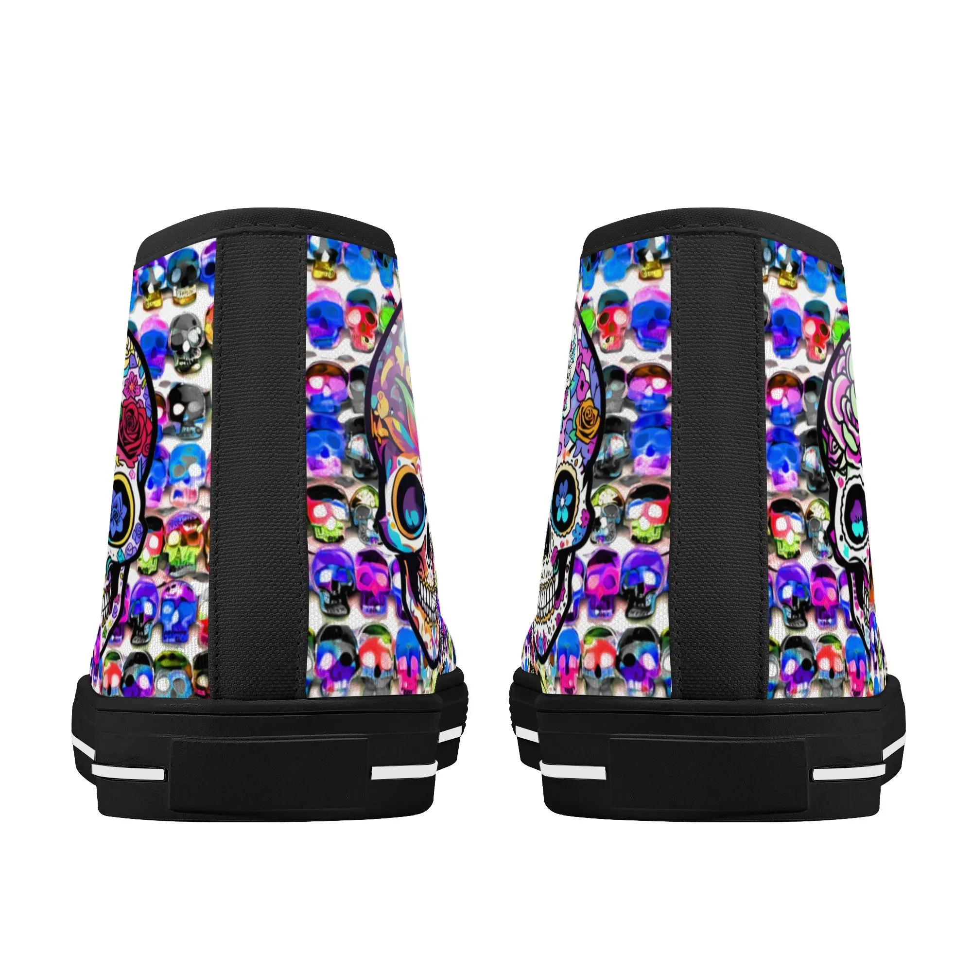 Skull Pattern Collection - Womens Classic High Top Canvas Shoes