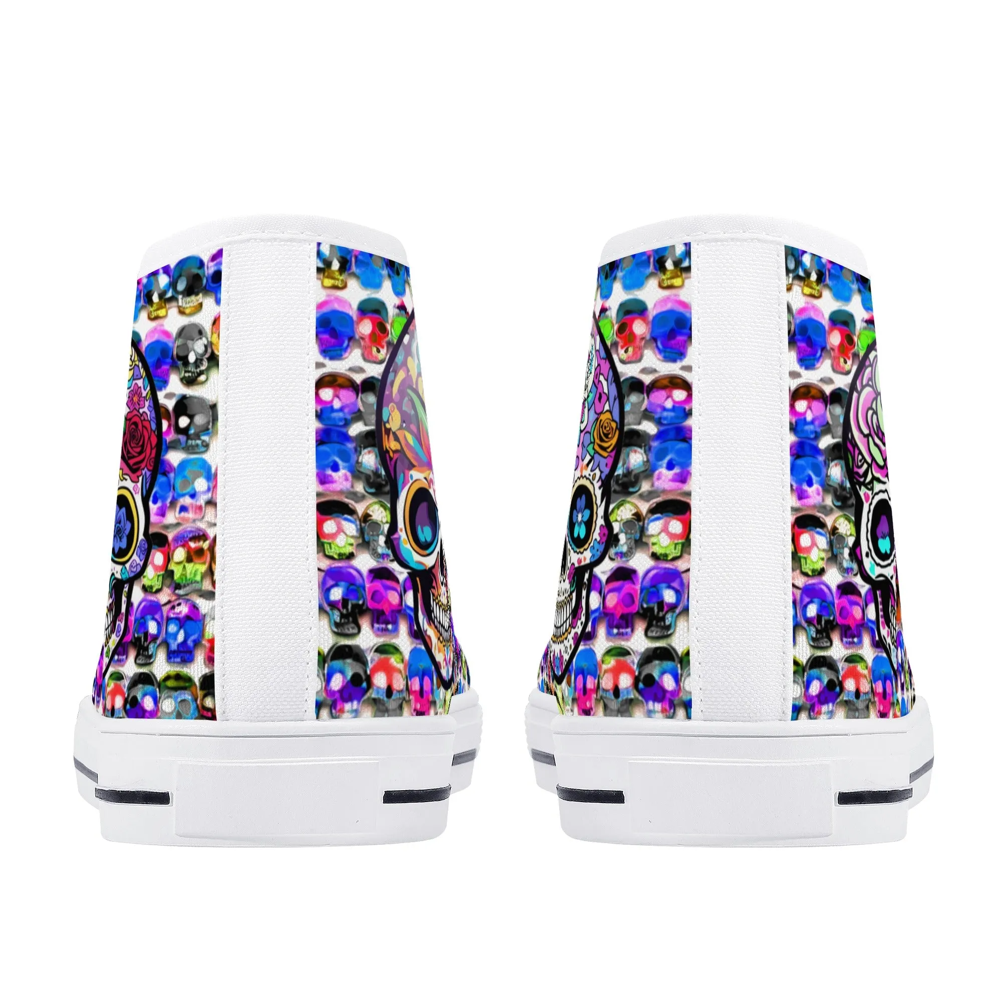 Skull Pattern Collection - Womens Classic High Top Canvas Shoes