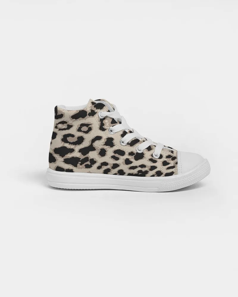 SMF Leopard Print Kids Hightop Canvas Sneakers