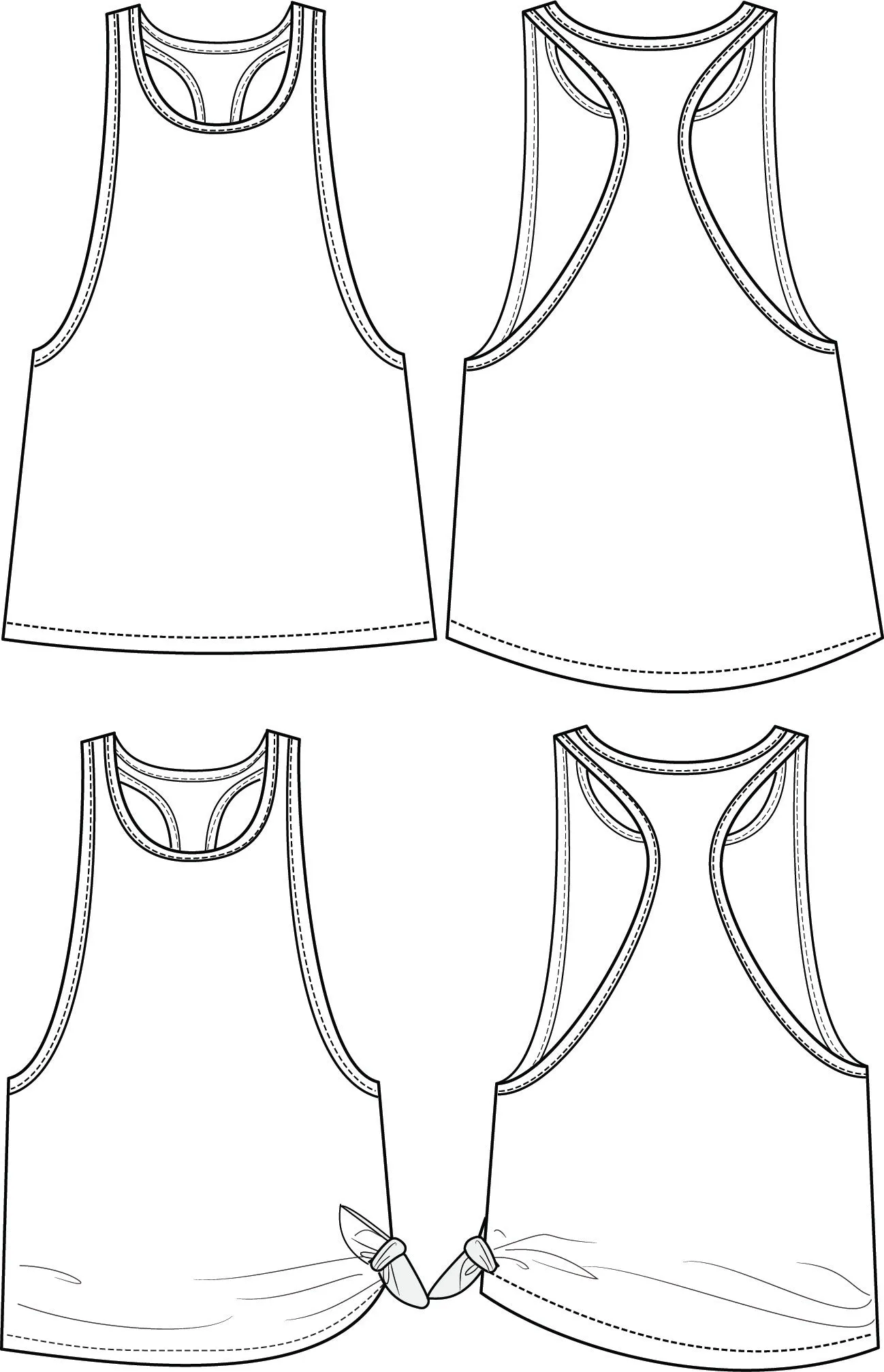 Solo Tank - PDF Sewing Pattern XXS - 3XL