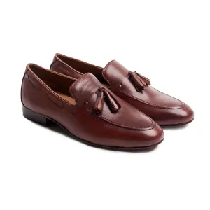 Tan Leather Tassle Loafer