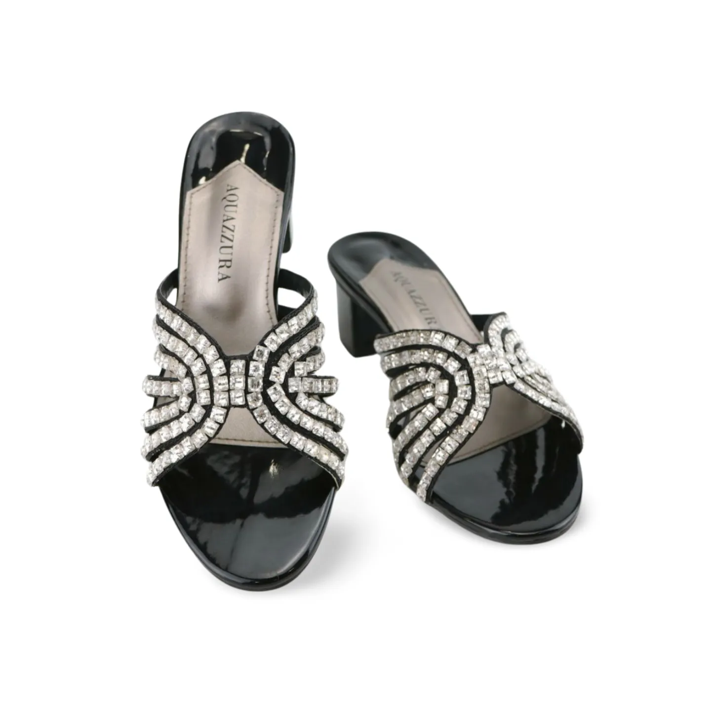 Women's Block Heel Sandal with Crystal Embellishments