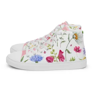 Women’s floral botanical high top canvas shoes