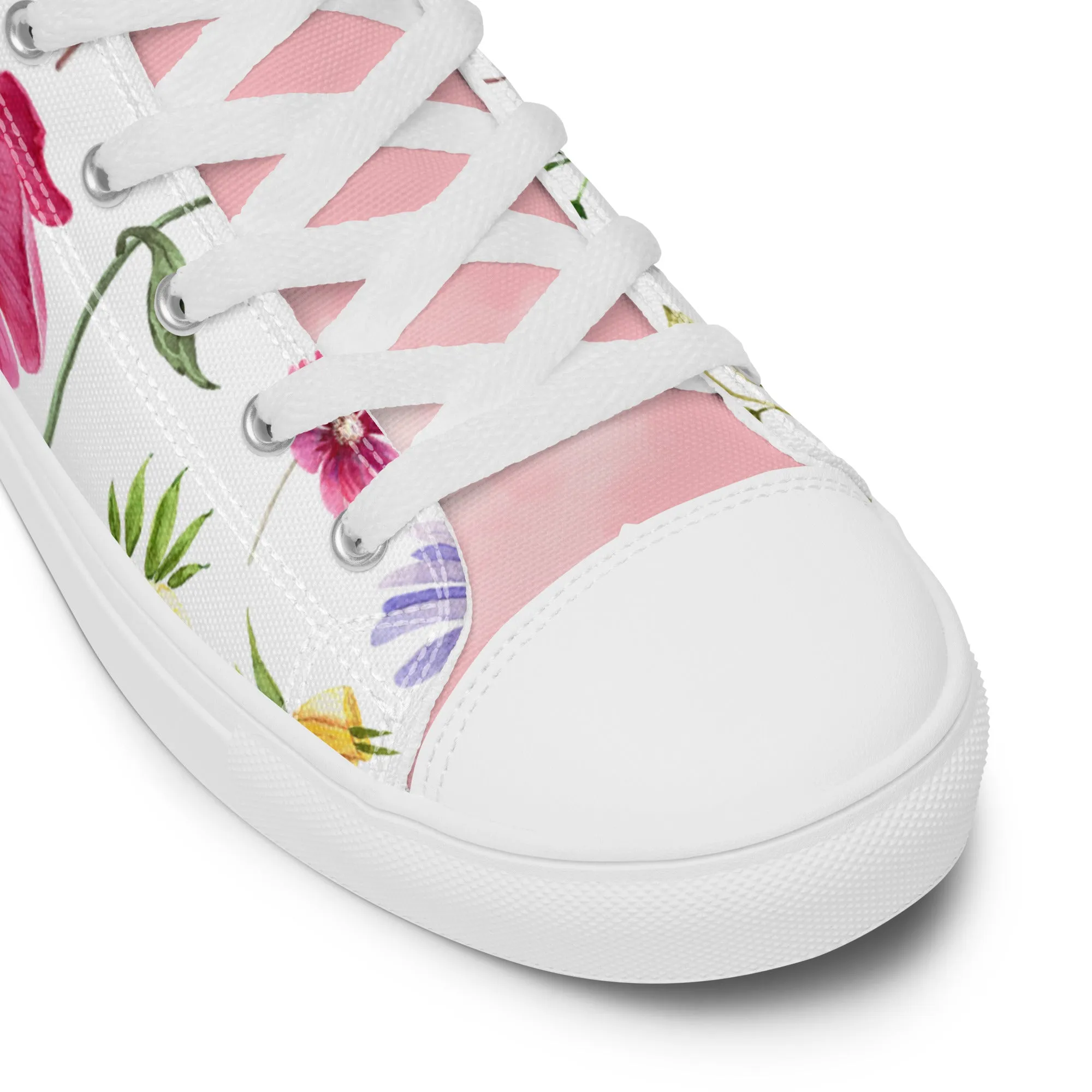 Women’s floral botanical high top canvas shoes