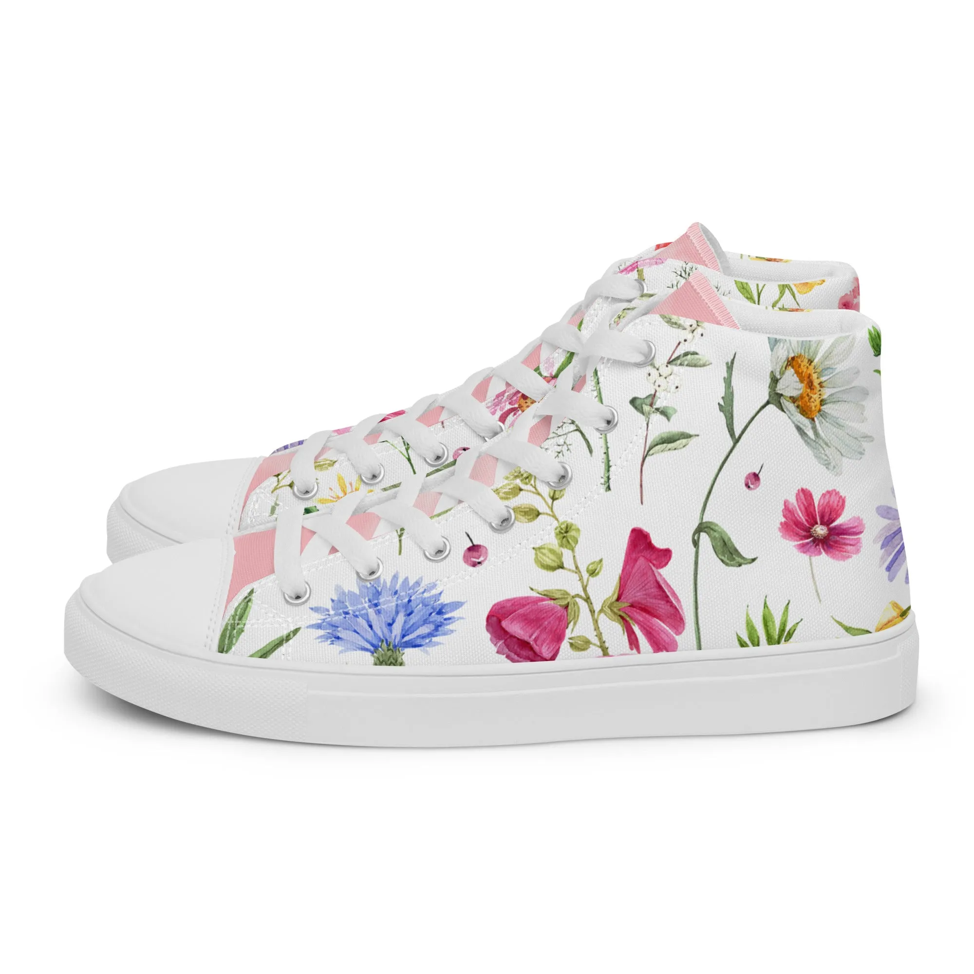 Women’s floral botanical high top canvas shoes