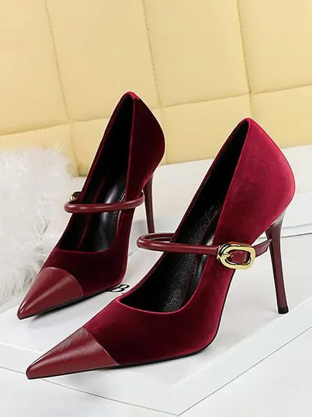 Women's High Heels Stiletto Heel Suede Leather Pumps