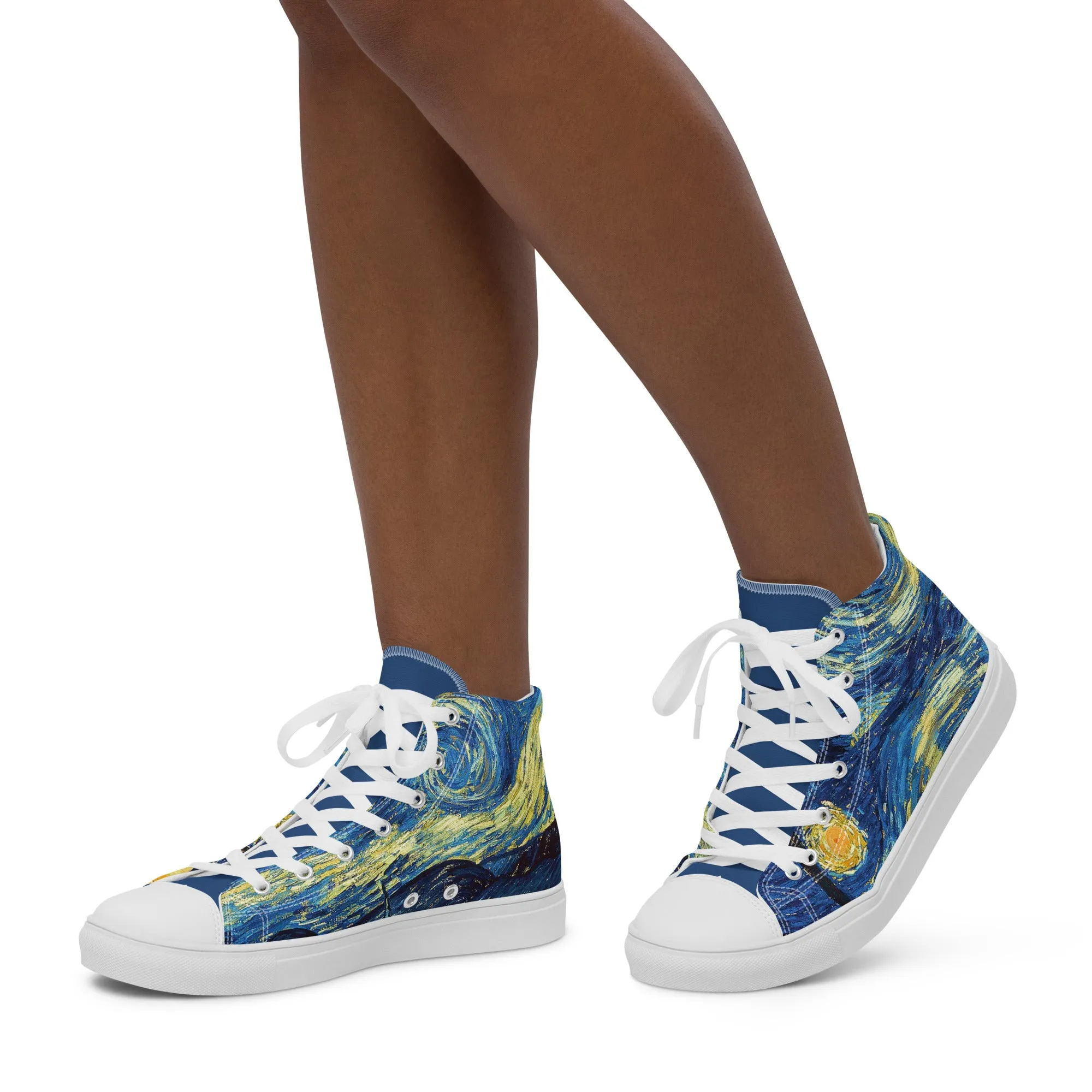 Women’s high top Van Gogh Inspired Starry Night canvas shoes