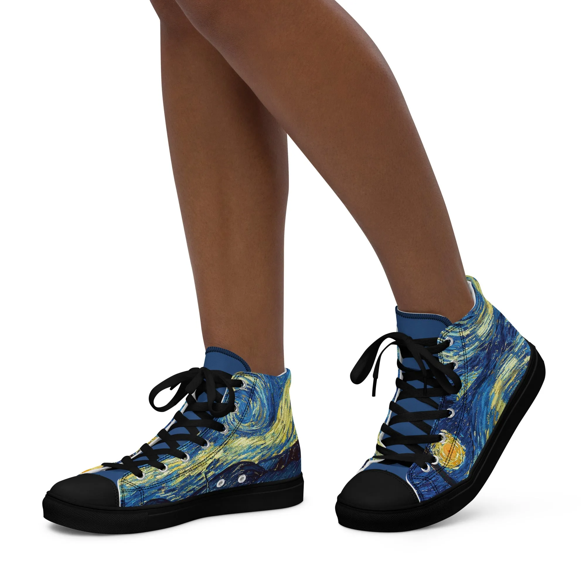 Women’s high top Van Gogh Inspired Starry Night canvas shoes