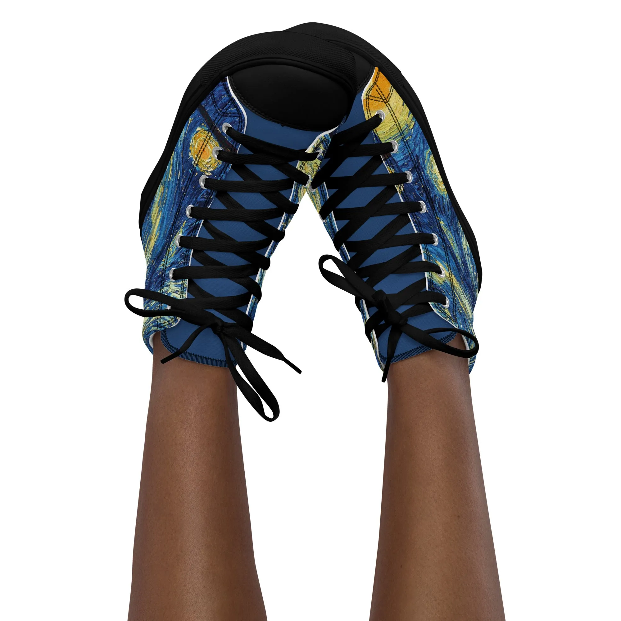 Women’s high top Van Gogh Inspired Starry Night canvas shoes