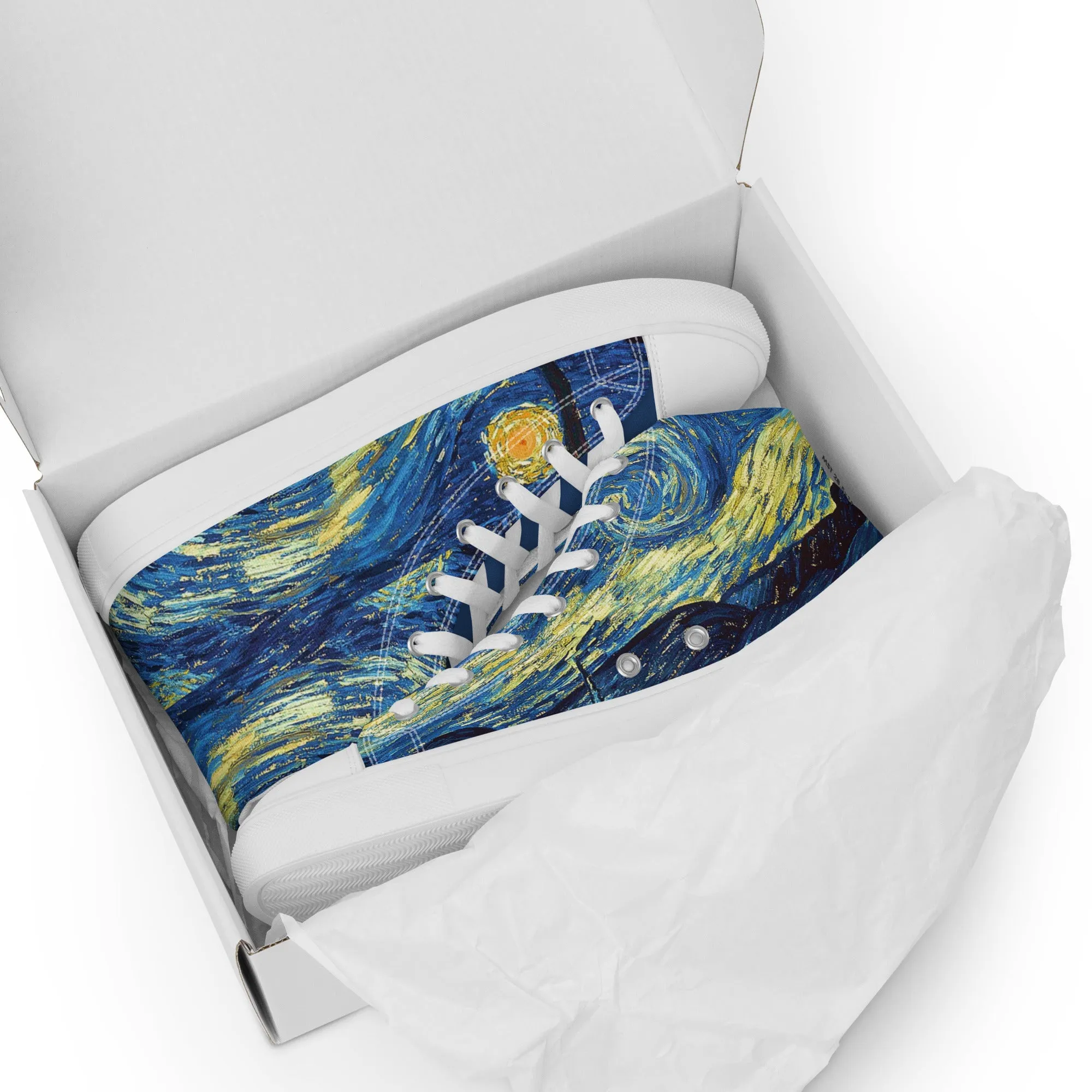 Women’s high top Van Gogh Inspired Starry Night canvas shoes